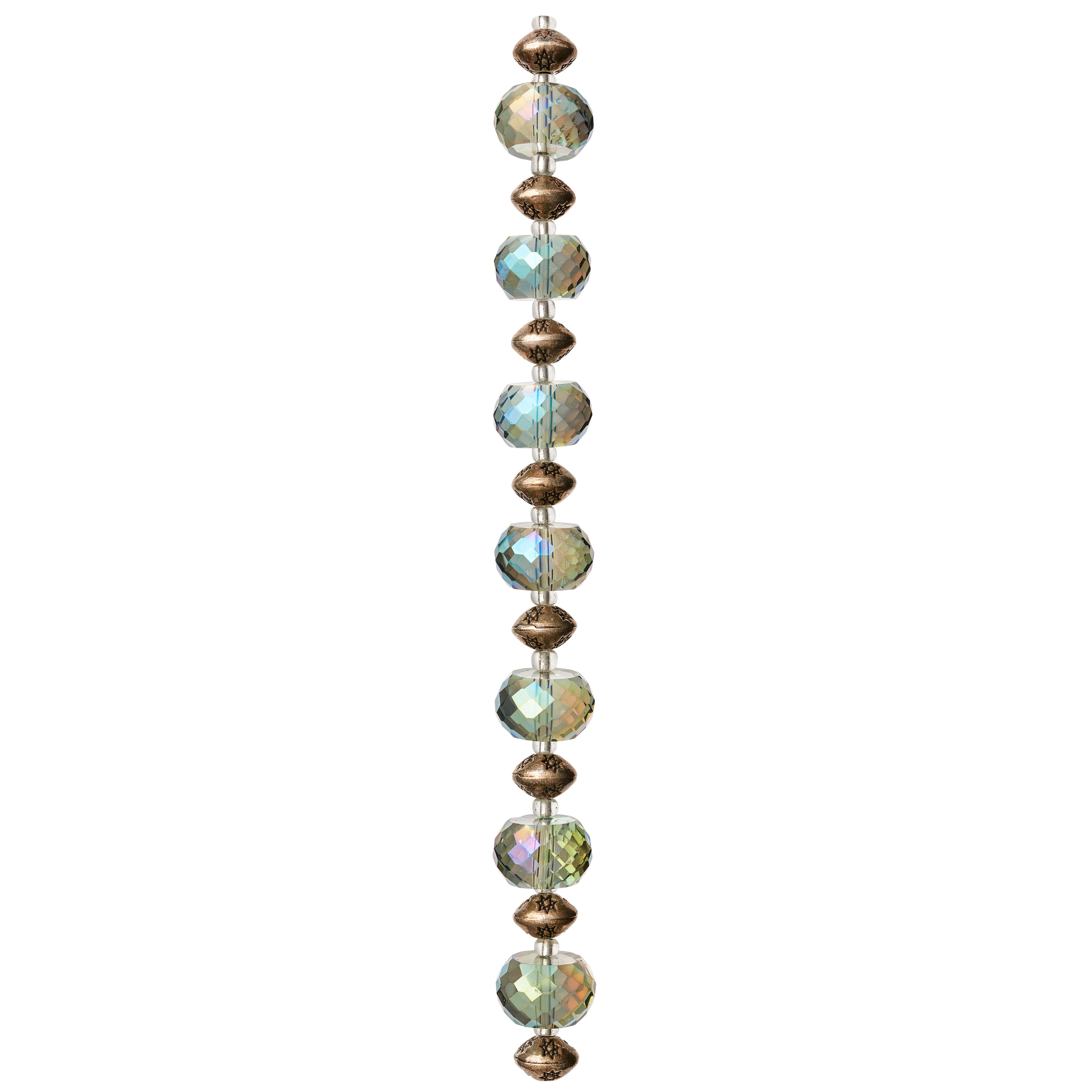 Aqua Metal & Glass Rondelle Beads by Bead Landing™