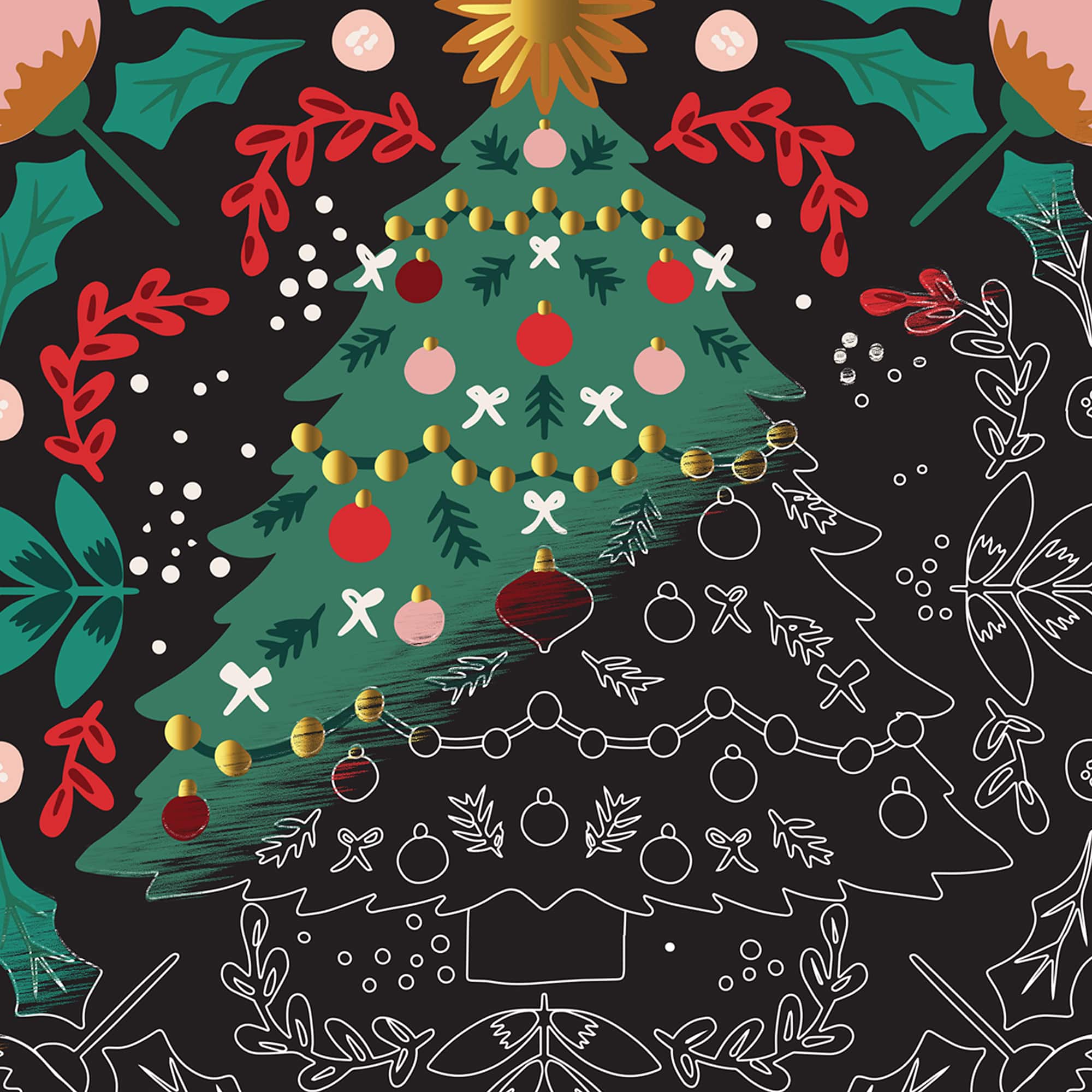 Brea Reese&#x2122; 9&#x22; x 12&#x22; Holiday Motif Scratch Art Paper Pad