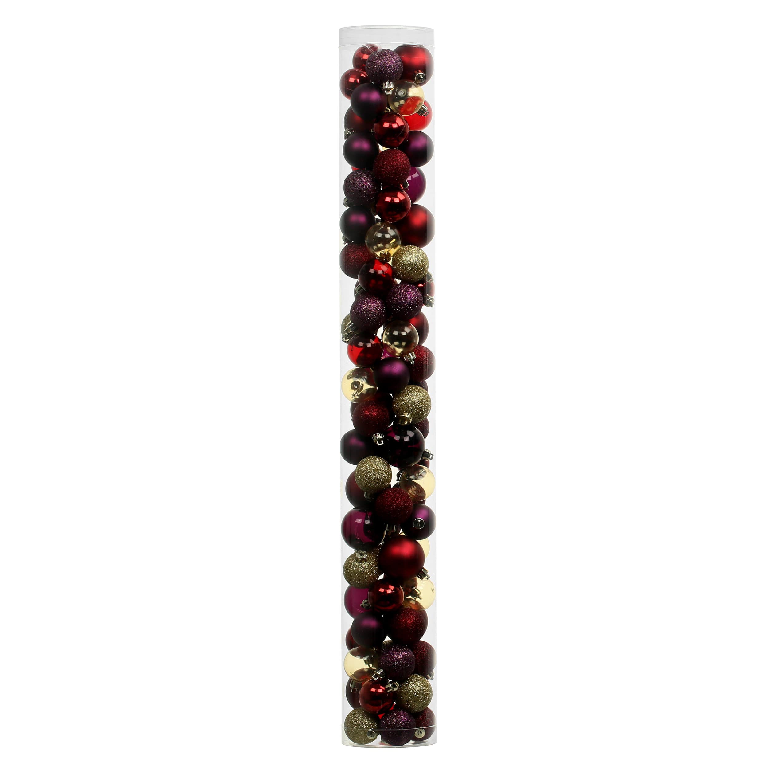 80 Pack Red, Gold &#x26; Purple Shatterproof Ball Ornaments by Ashland&#xAE;