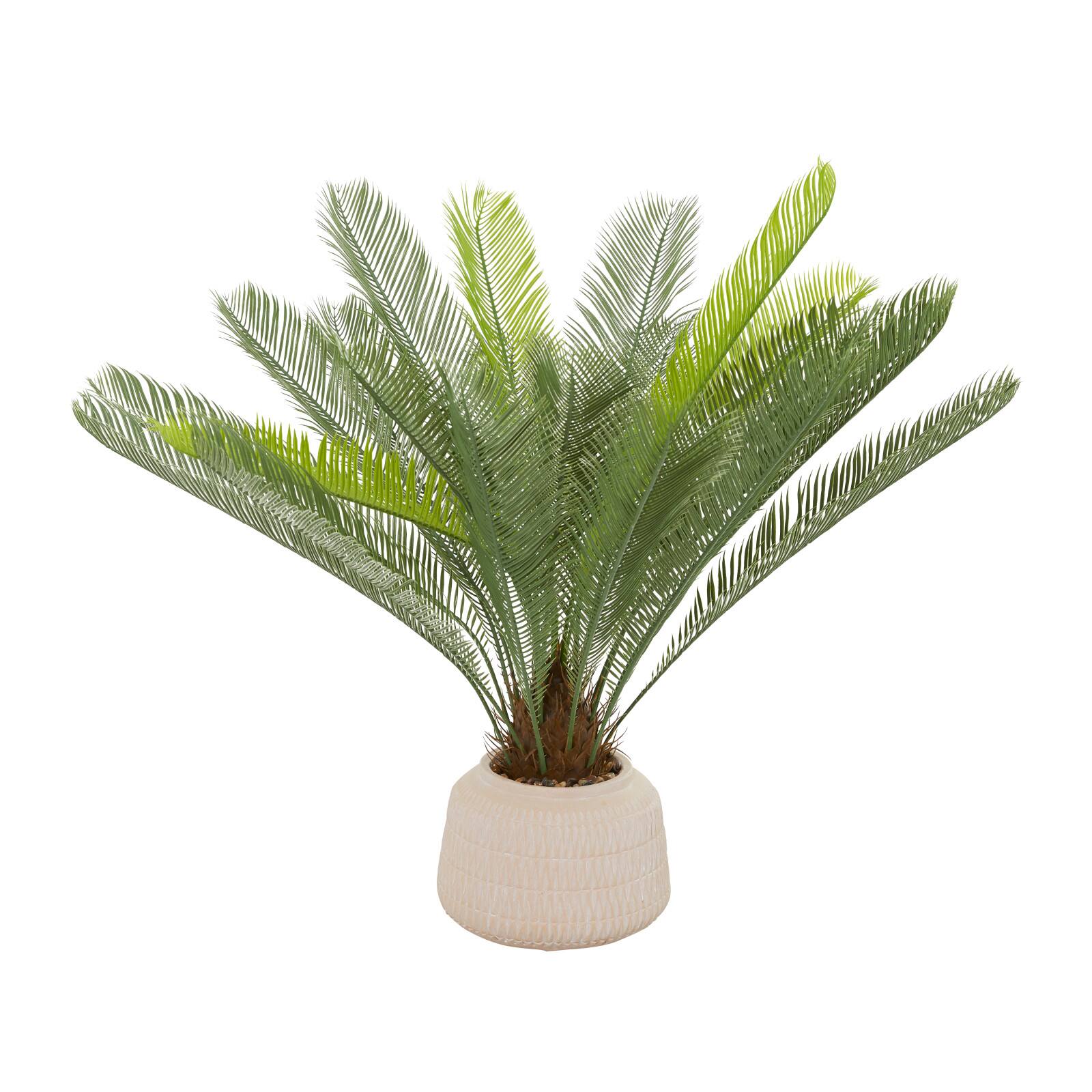 3ft. Green Sago Palm Faux Foliage Artificial Plant with Pink Ceramic Pot