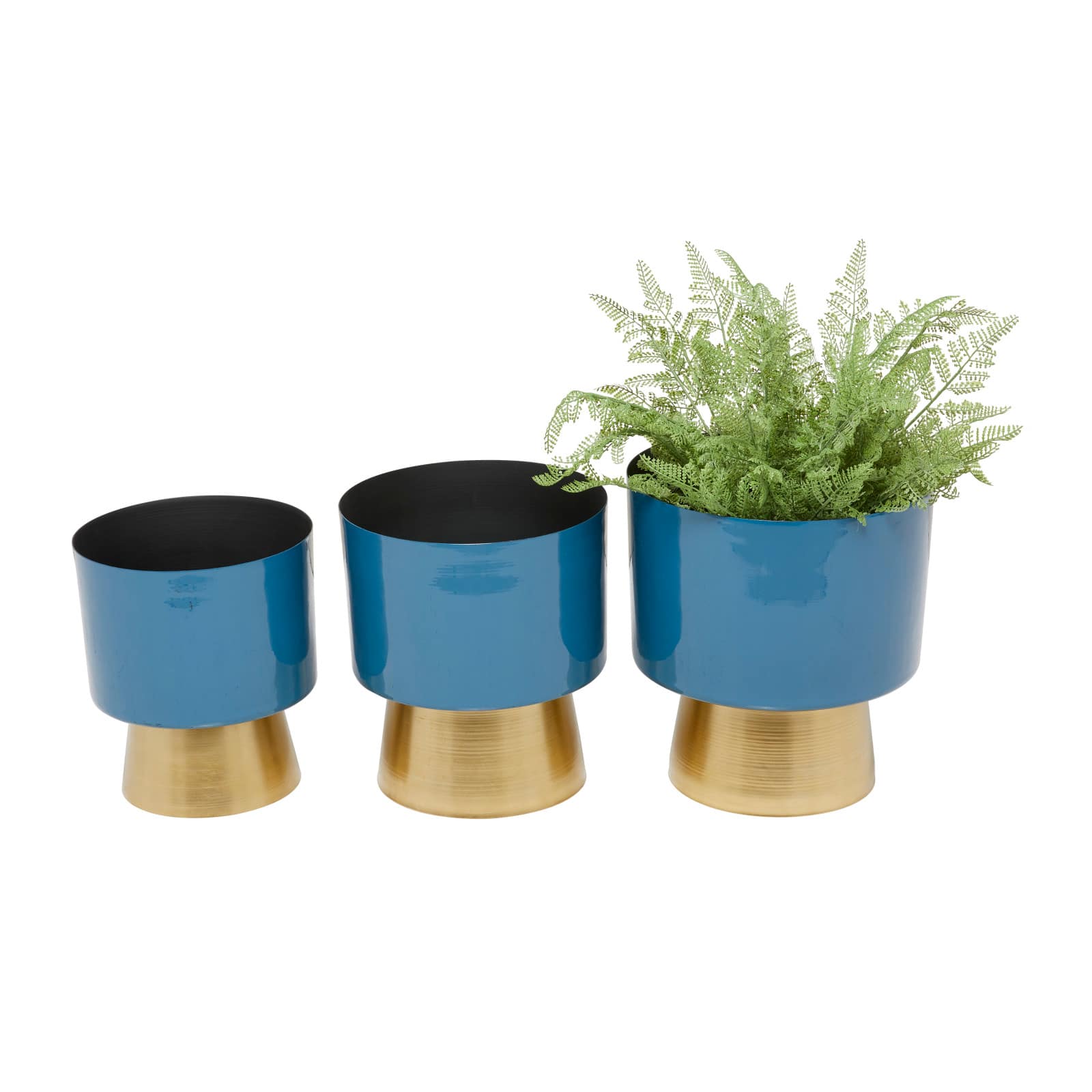Blue Modern Planter, Set of 3" 10", 11", 9"