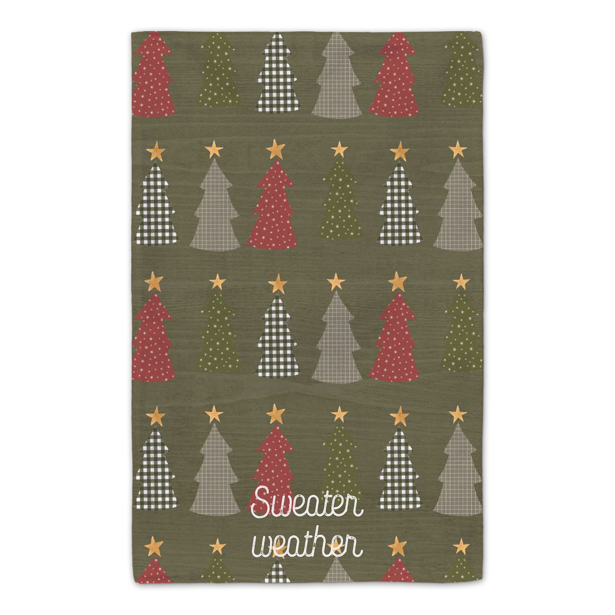 Sweater Weather Green Tree Pattern Tea Towel Set