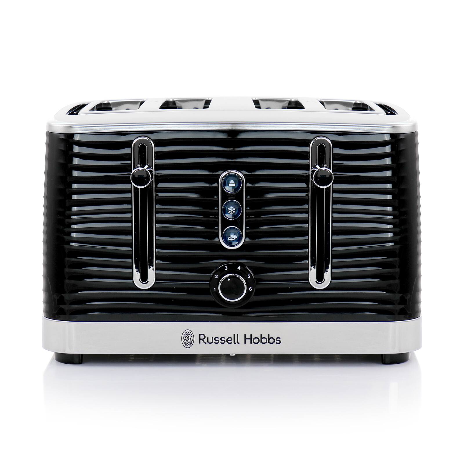 Russell Hobbs Black Retro Style 4 Slice Toaster