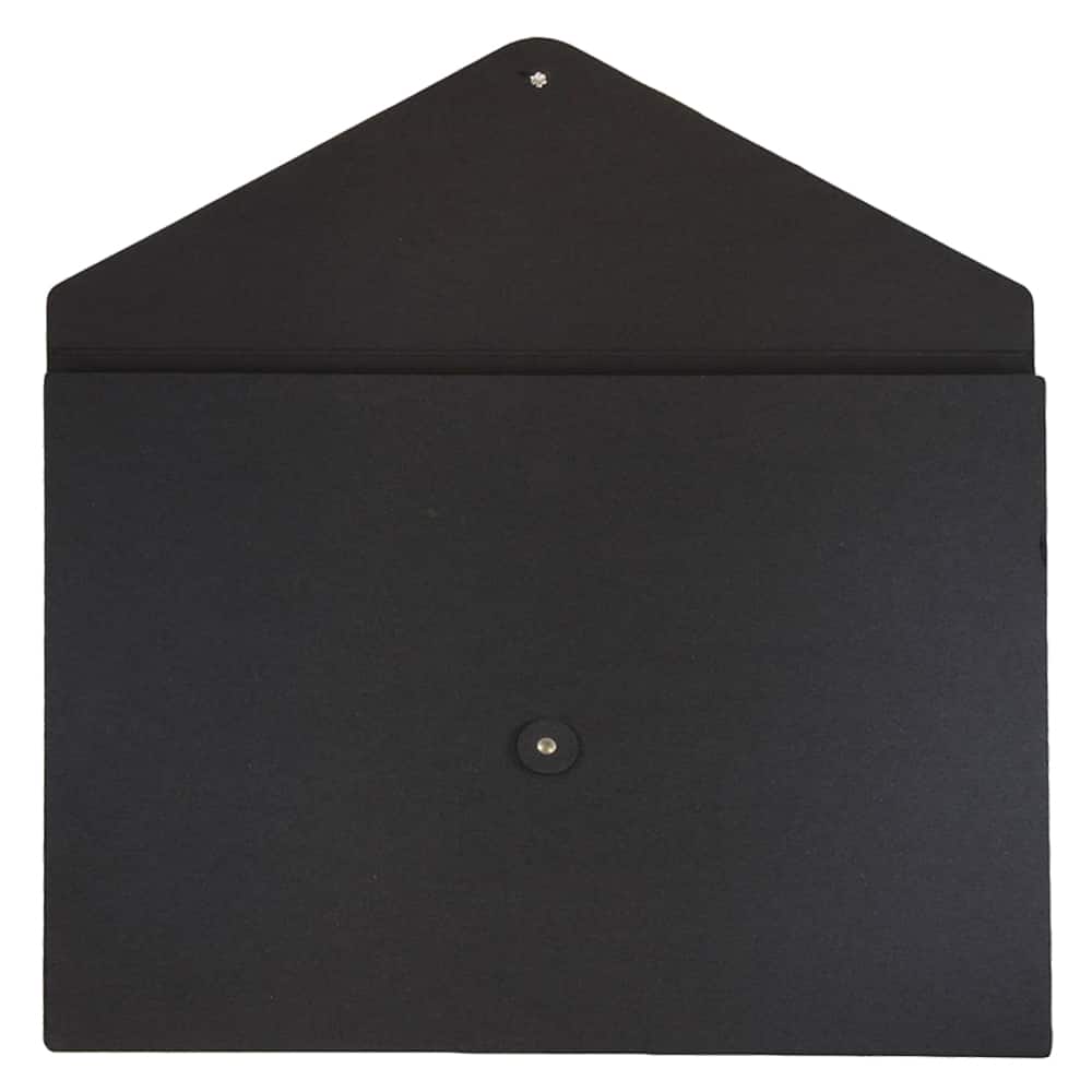 JAM Paper Black Kraft Portfolio with Button and String Tie Closure 9.25" x 14.375"