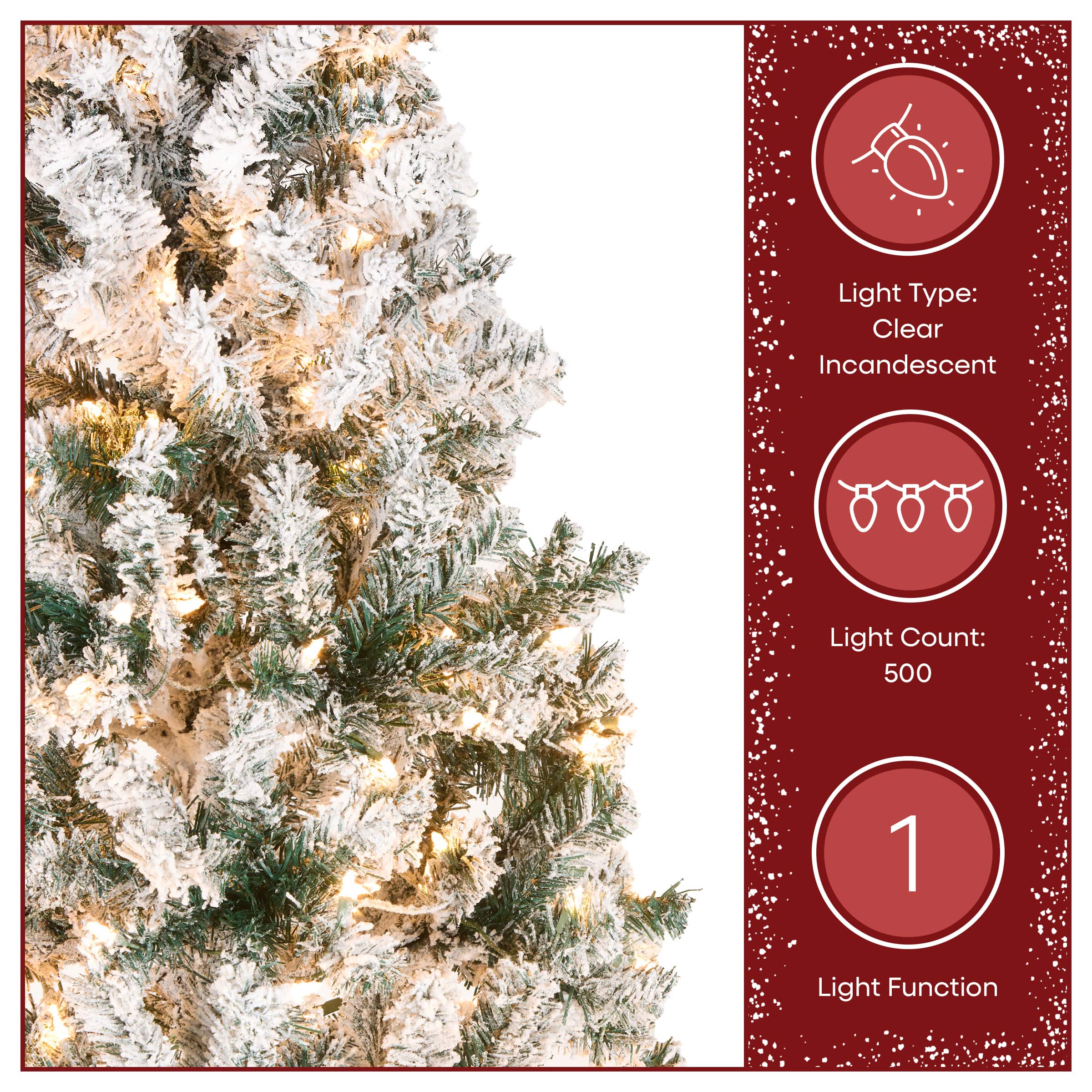 9ft. Pre-Lit Acacia Flocked Artificial Christmas Tree, Clear Lights