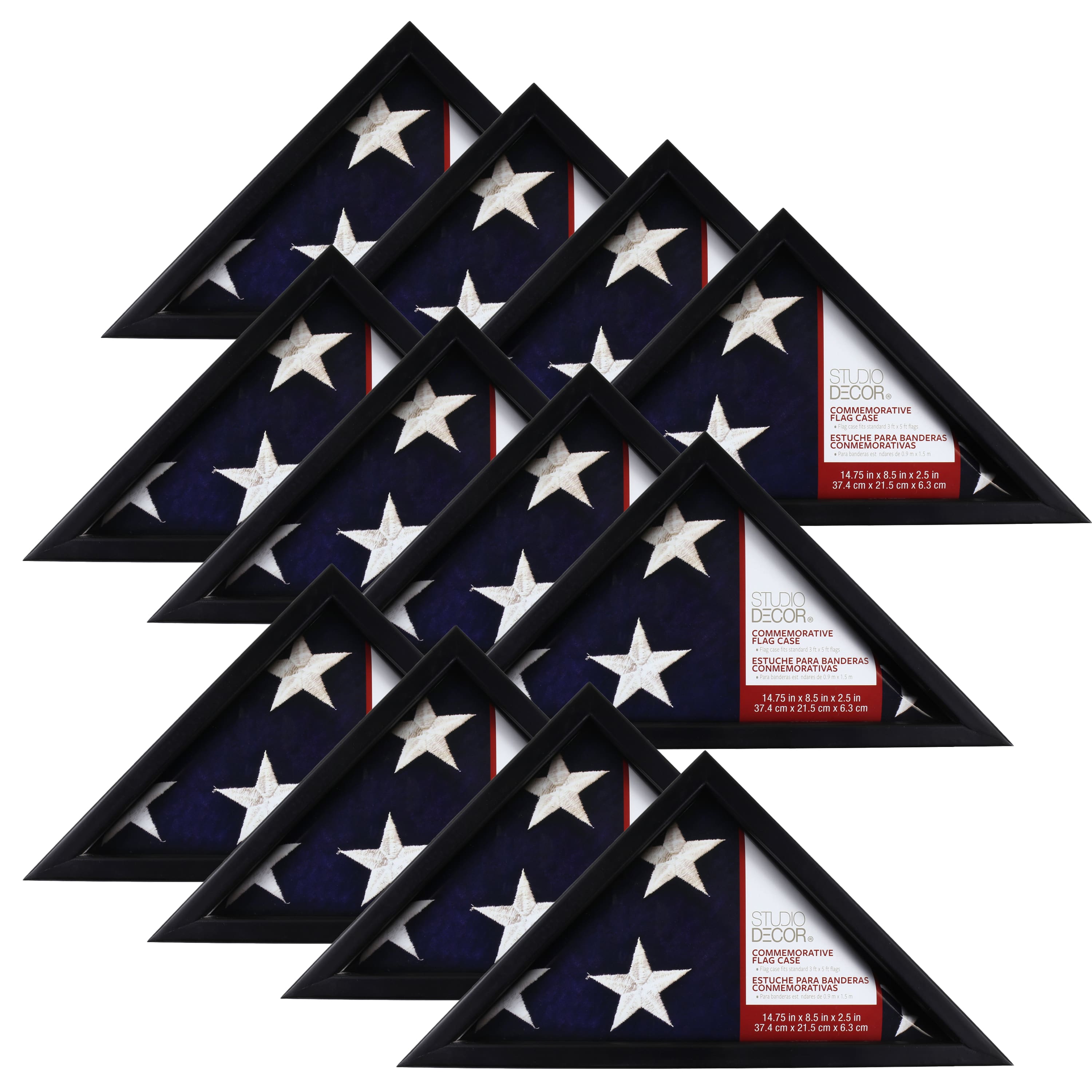 12 Pack: Black Commemorative Flag Case by Studio D&#xE9;cor&#xAE;