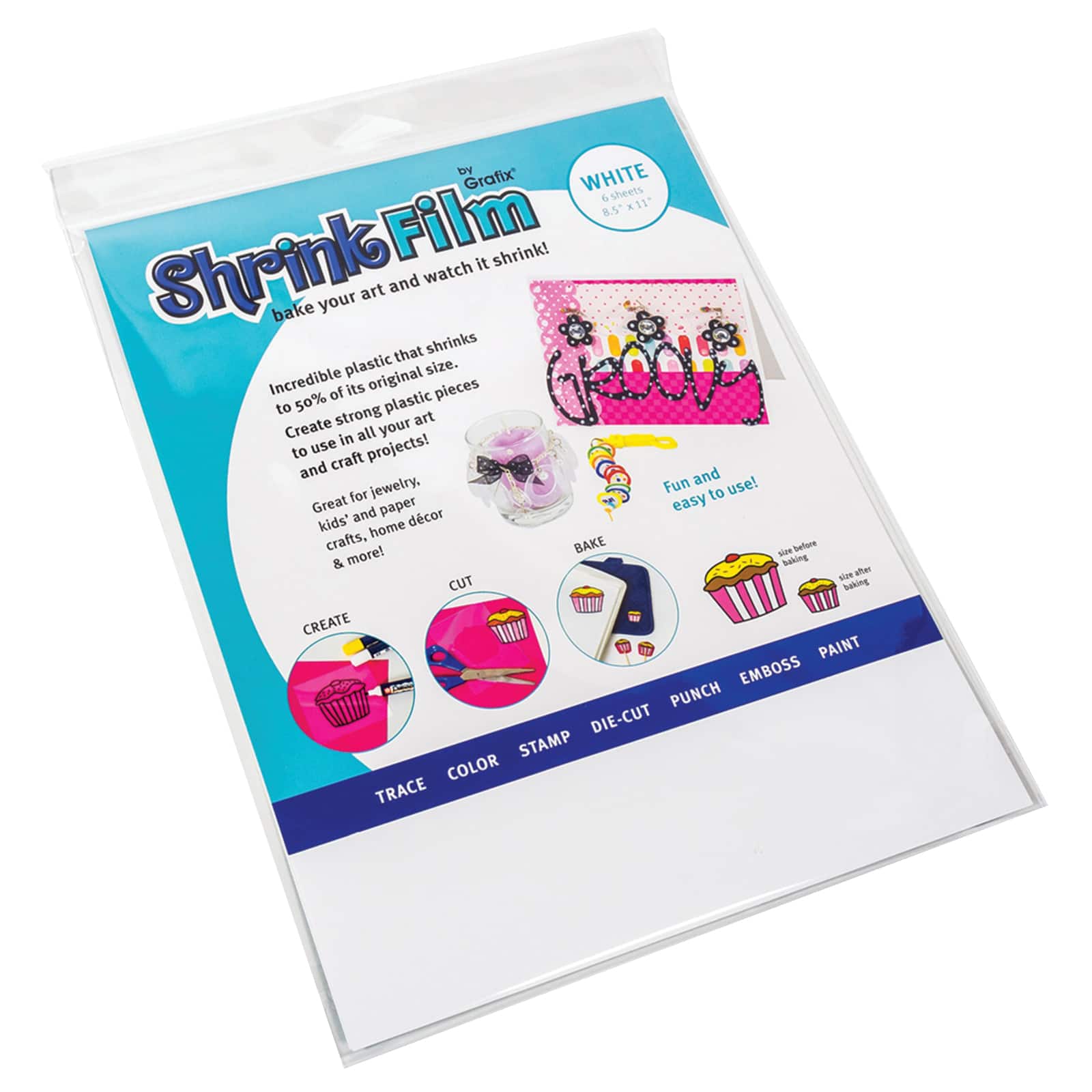 Grafix® 8.5" x 11" White Shrink Film, 6ct.