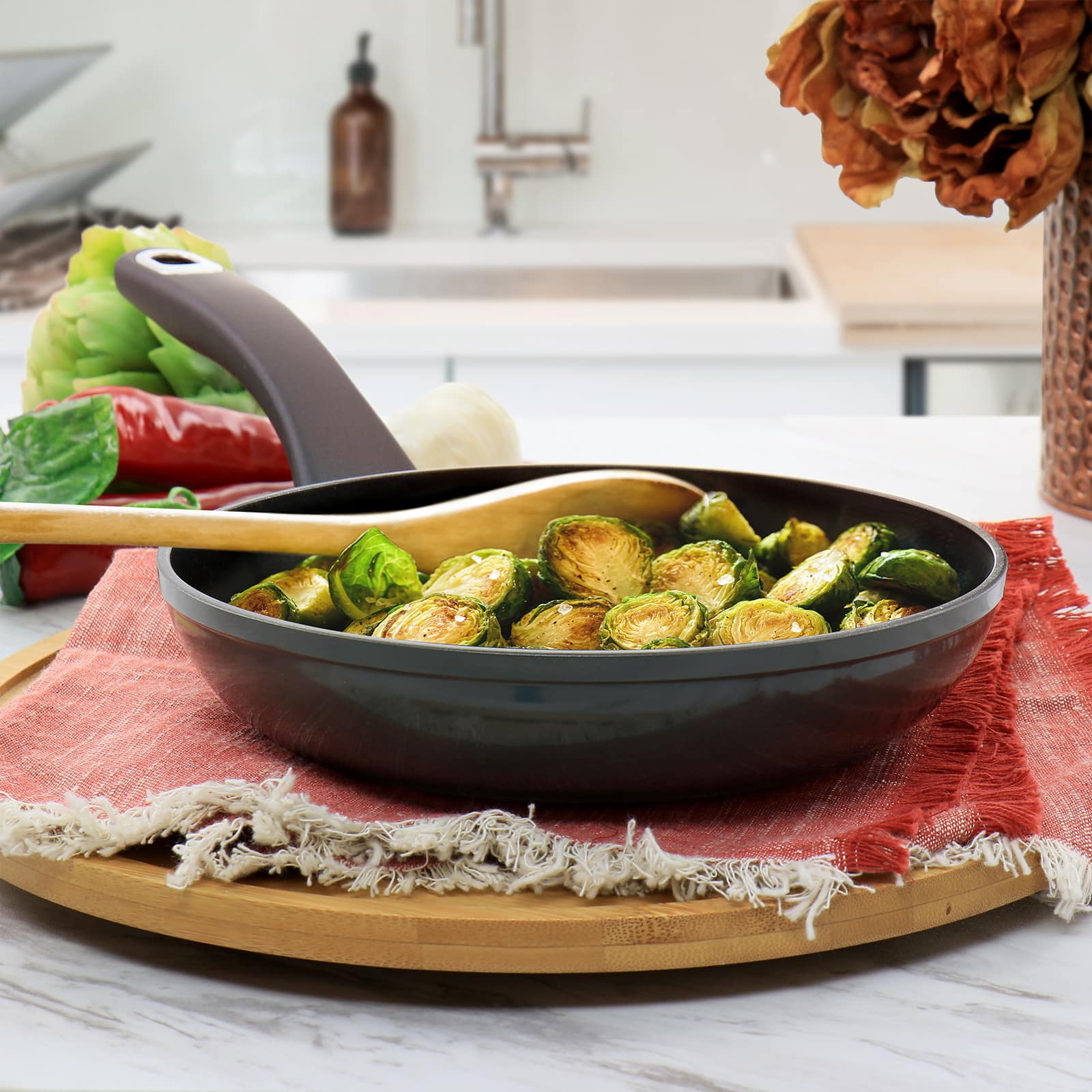 Martha Stewart Everyday 8&#x22; Sharkey Gray Aluminum Nonstick Frying Pan