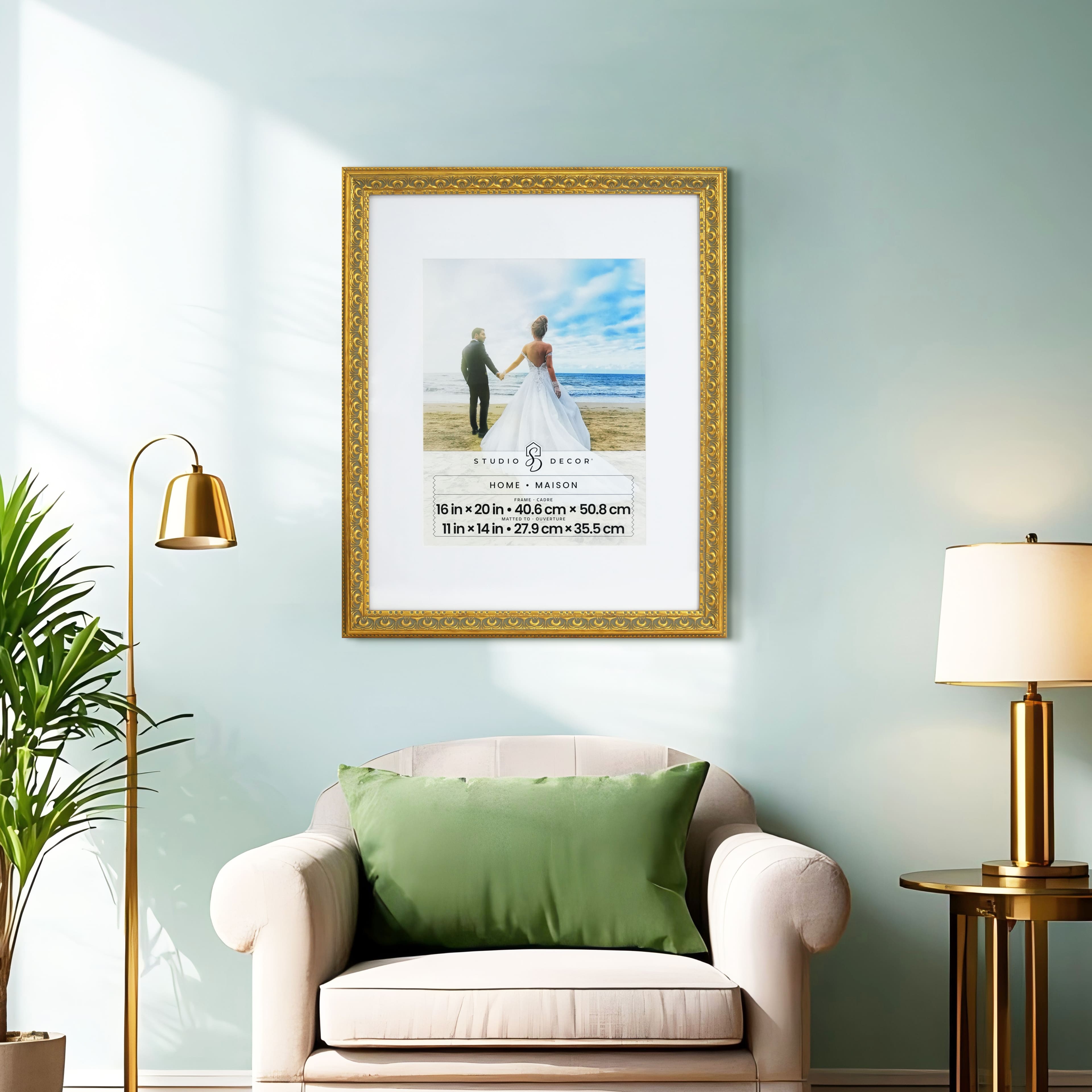 Home Gold Ornate Frame with Mat by Studio D&#xE9;cor&#xAE;
