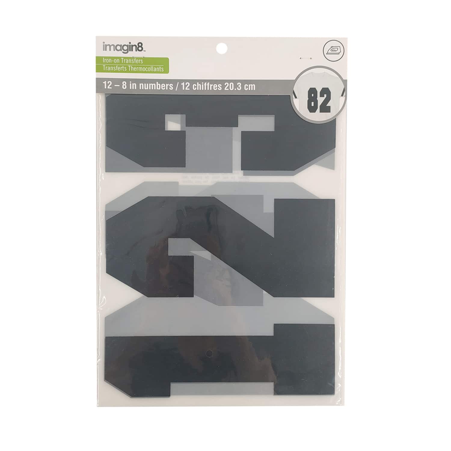 12 Packs: ct. total) 8" Iron-On Black Numbers by Michaels