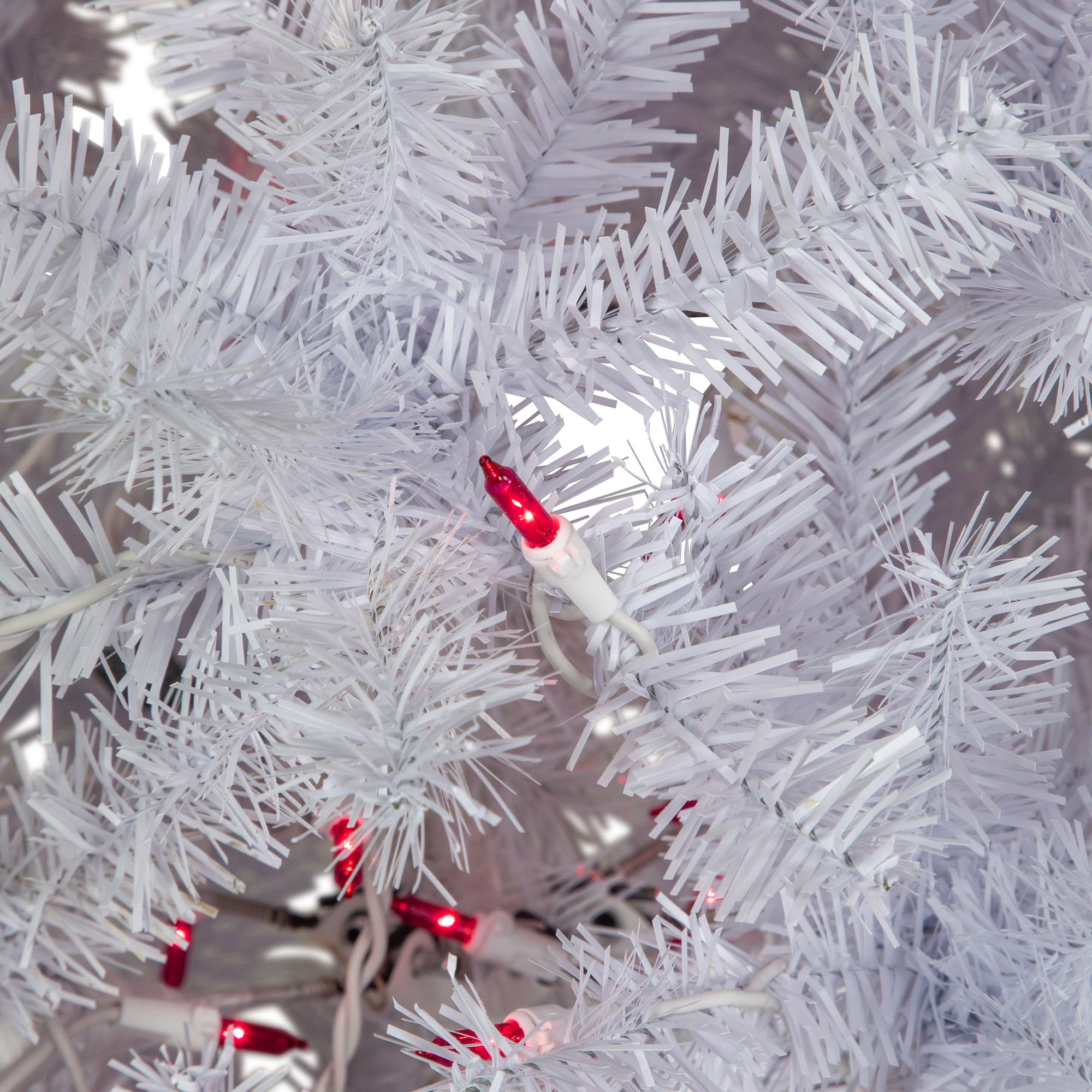 6.5ft. Pre-Lit Slim Geneva White Spruce Artificial Christmas Tree, Pink Lights