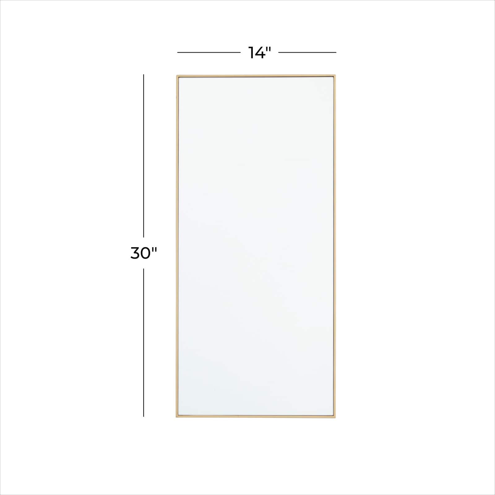 Gold Contemporary Wall Mirror, 14&#x22; x 1&#x22; x 30&#x22;