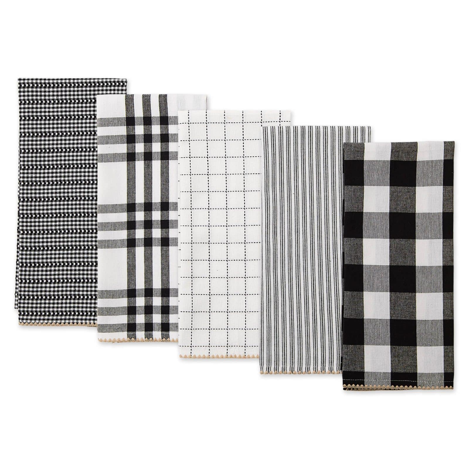 DII&#xAE; Black Farmhouse Woven Dishtowel Set