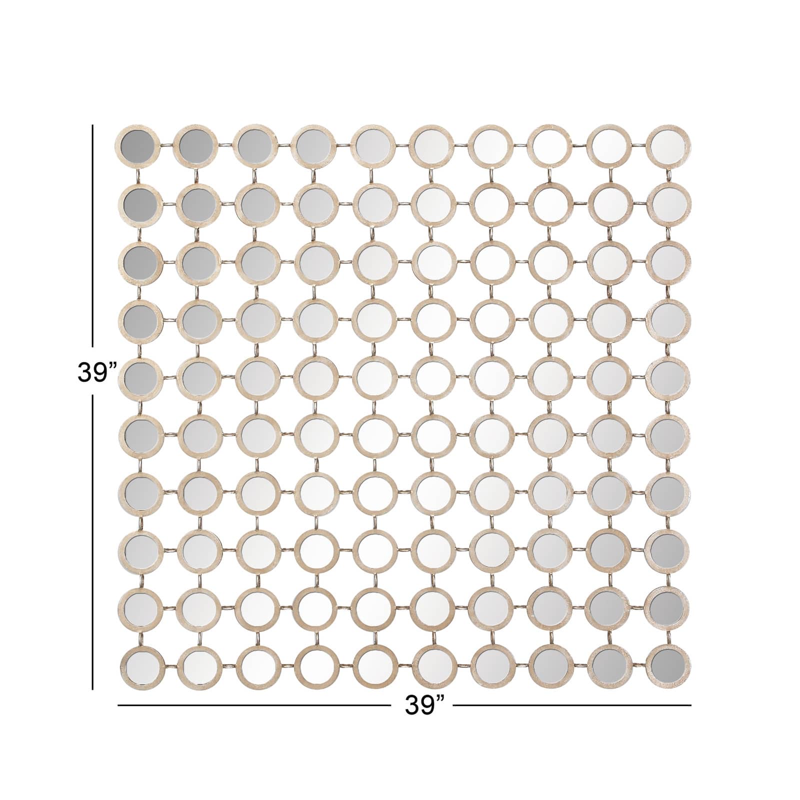 Gold Glam Metal Wall Mirror, 40&#x22; x 40&#x22;