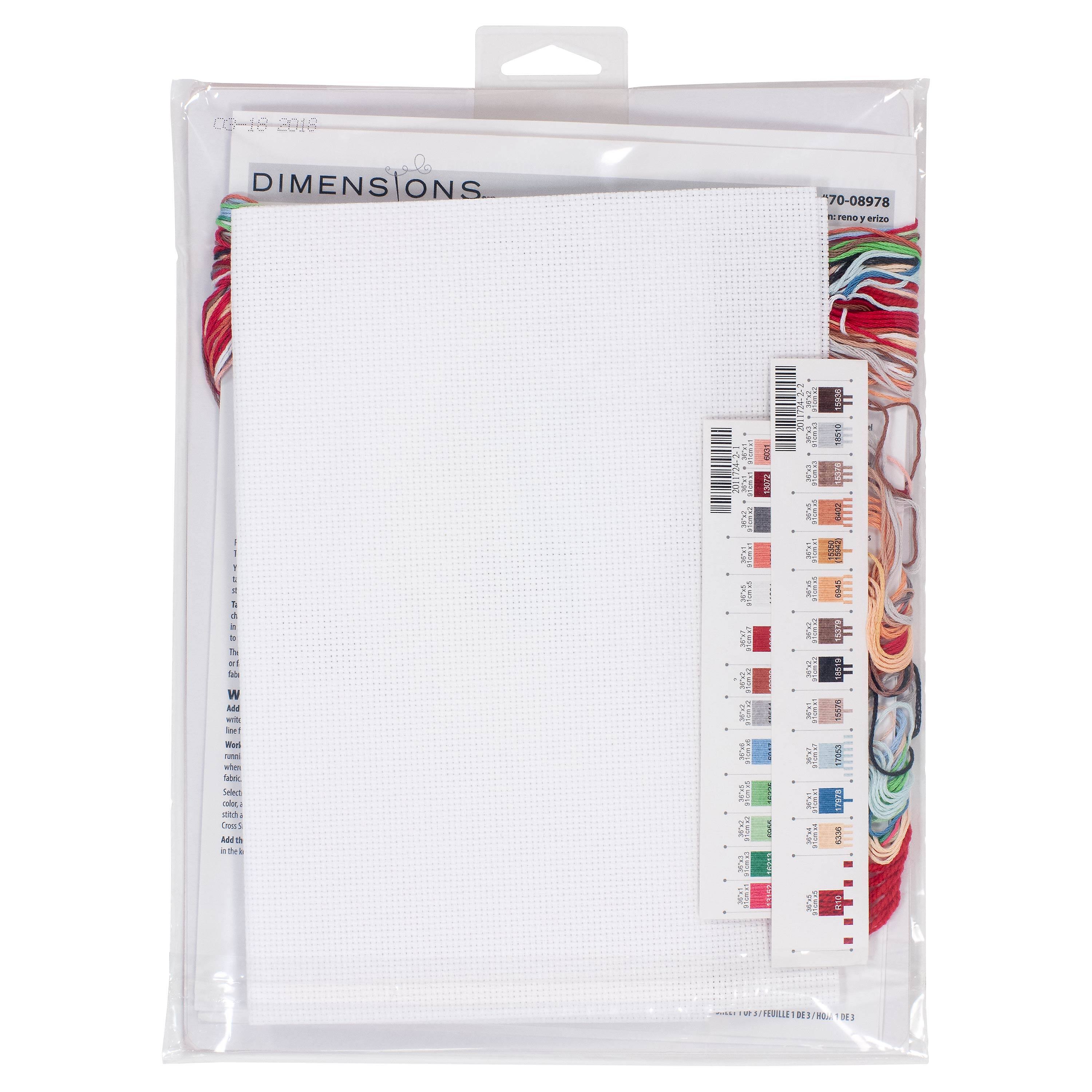 Dimensions® Counted Cross Stitch Kit, Reindeer & Hedgehog Stocking