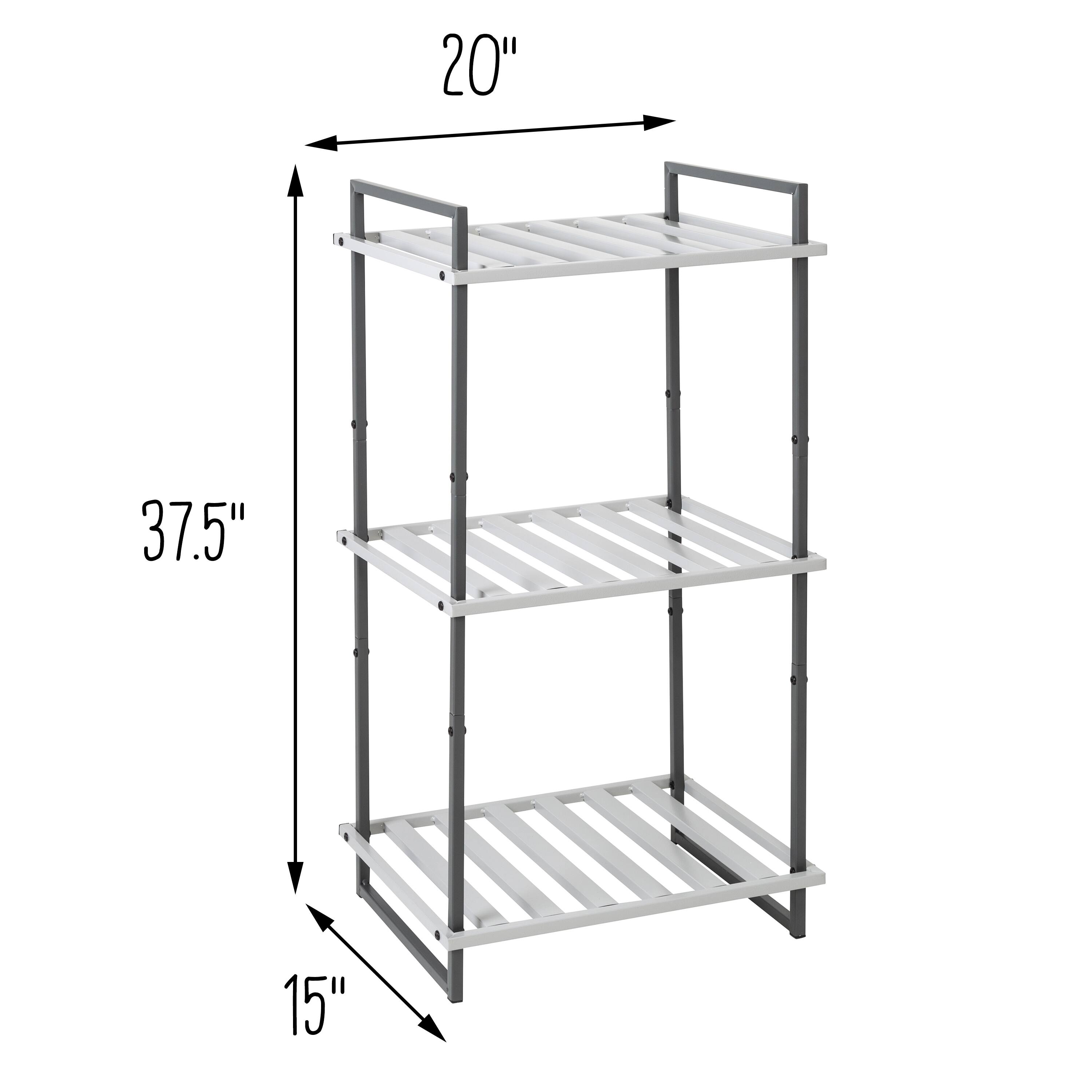 Honey Can Do Gray Tones 3-Tier Tubular Metal Shelf