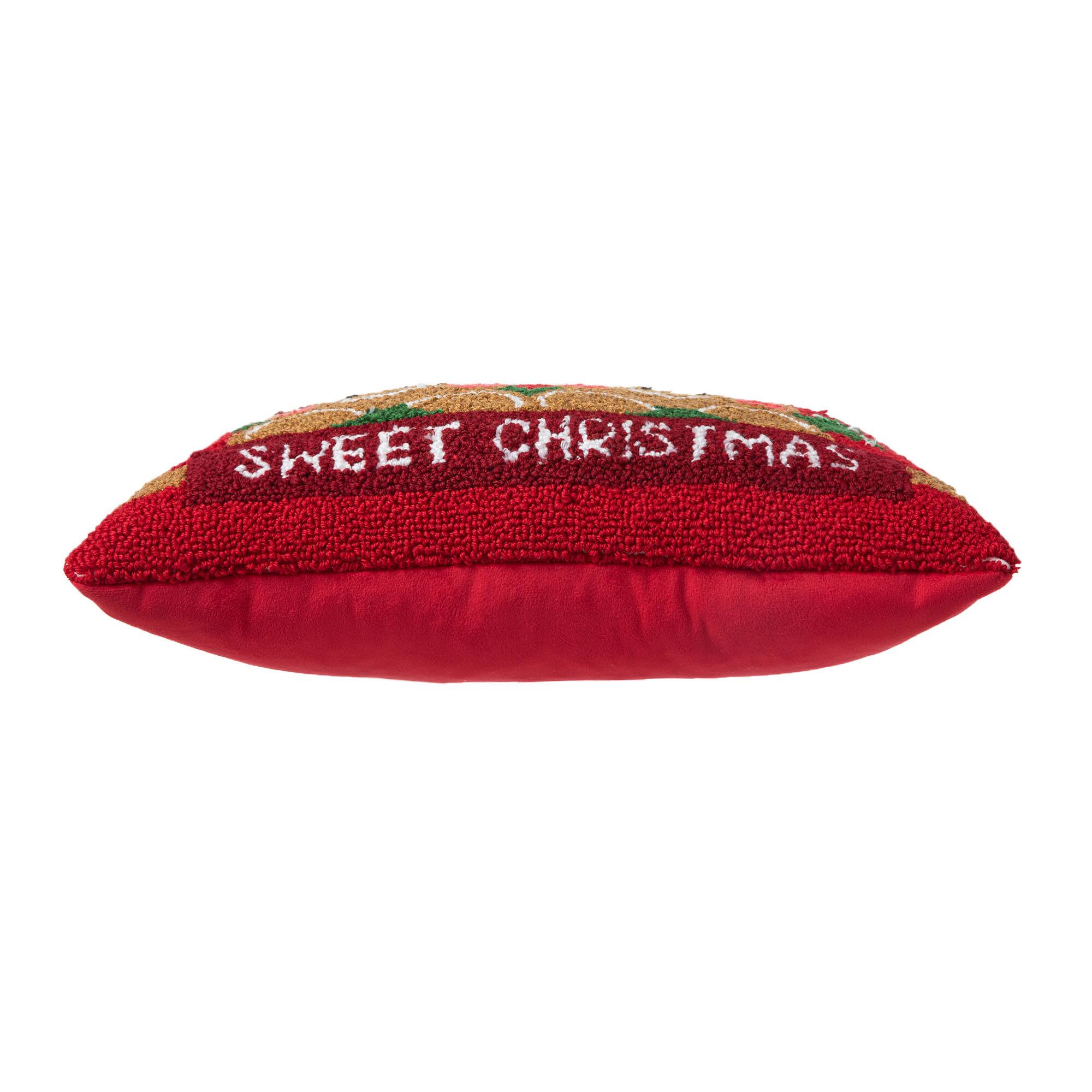 Glitzhome® 18" Hooked Gingerbread Boy & Girl Pillow