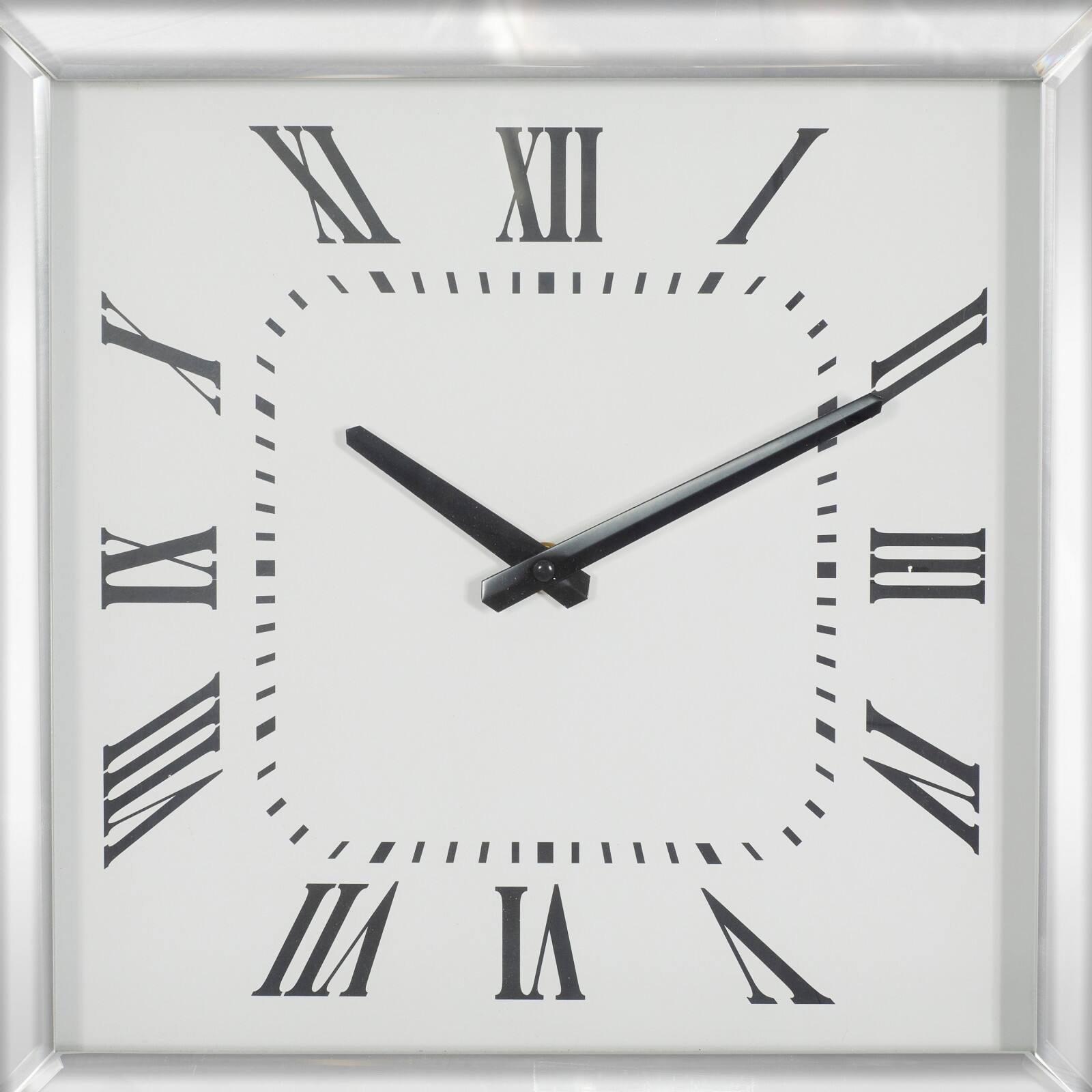Silver Glam Wood Wall Clock, 20&#x22; x 20&#x22;