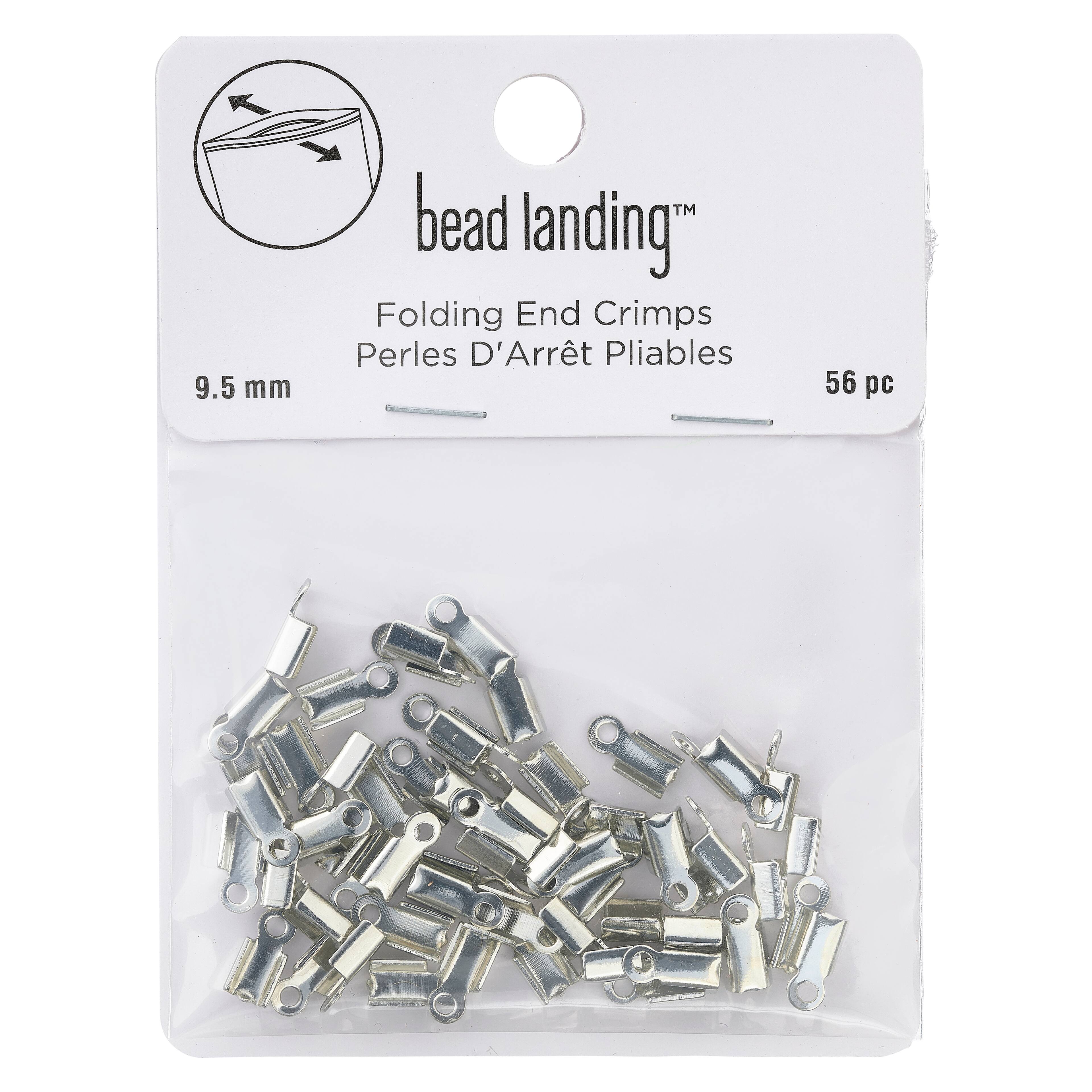 12 Packs: 56 ct. (672 total) 10mm Rhodium Crimps with Loop by Bead Landing&#x2122;