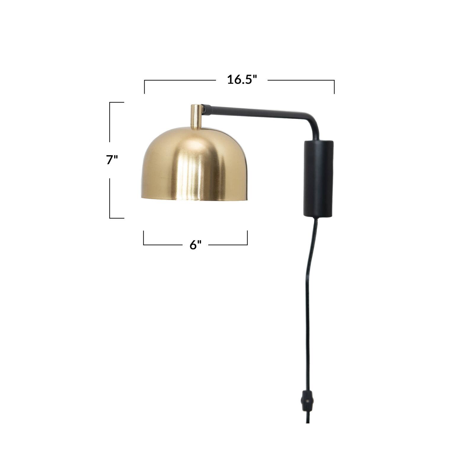 Hello Honey® 16.5" Modern Metal Wall Sconce with Inline Switch