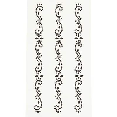 Recollections™ Adhesive Rhinestones, Black Flourish Borders | Michaels