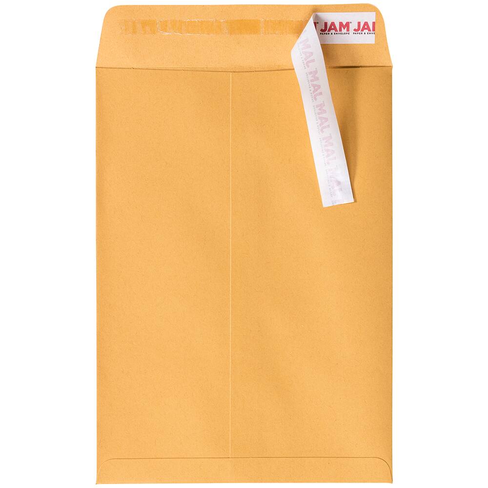 JAM Paper 7.5&#x22; x 10.5&#x22; Brown Kraft Manila Open End Catalog Envelopes