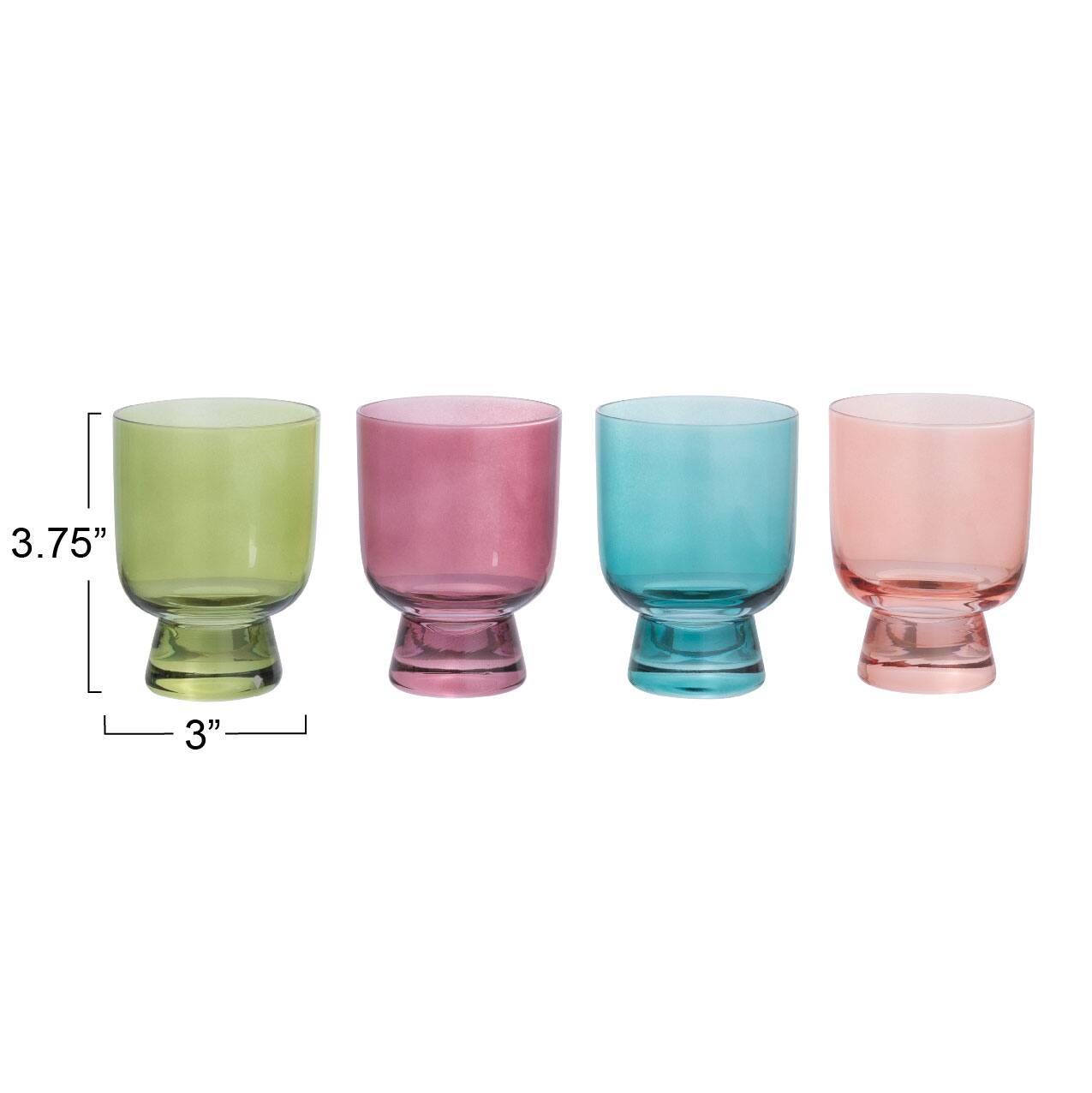 Hello Honey® 6oz. Hand Blown Footed Drinking Glasses Set