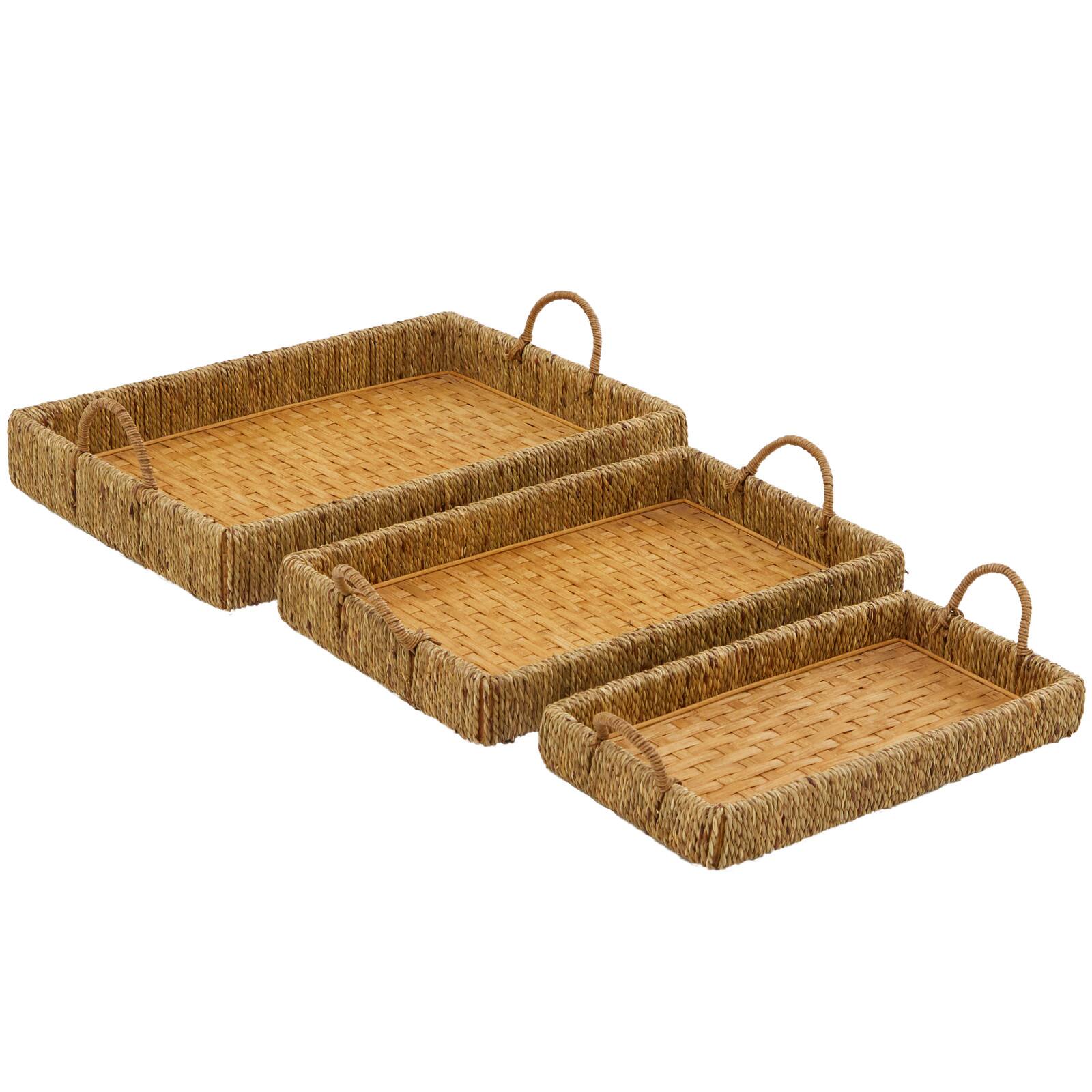 Bamboo Woven Tray Set
