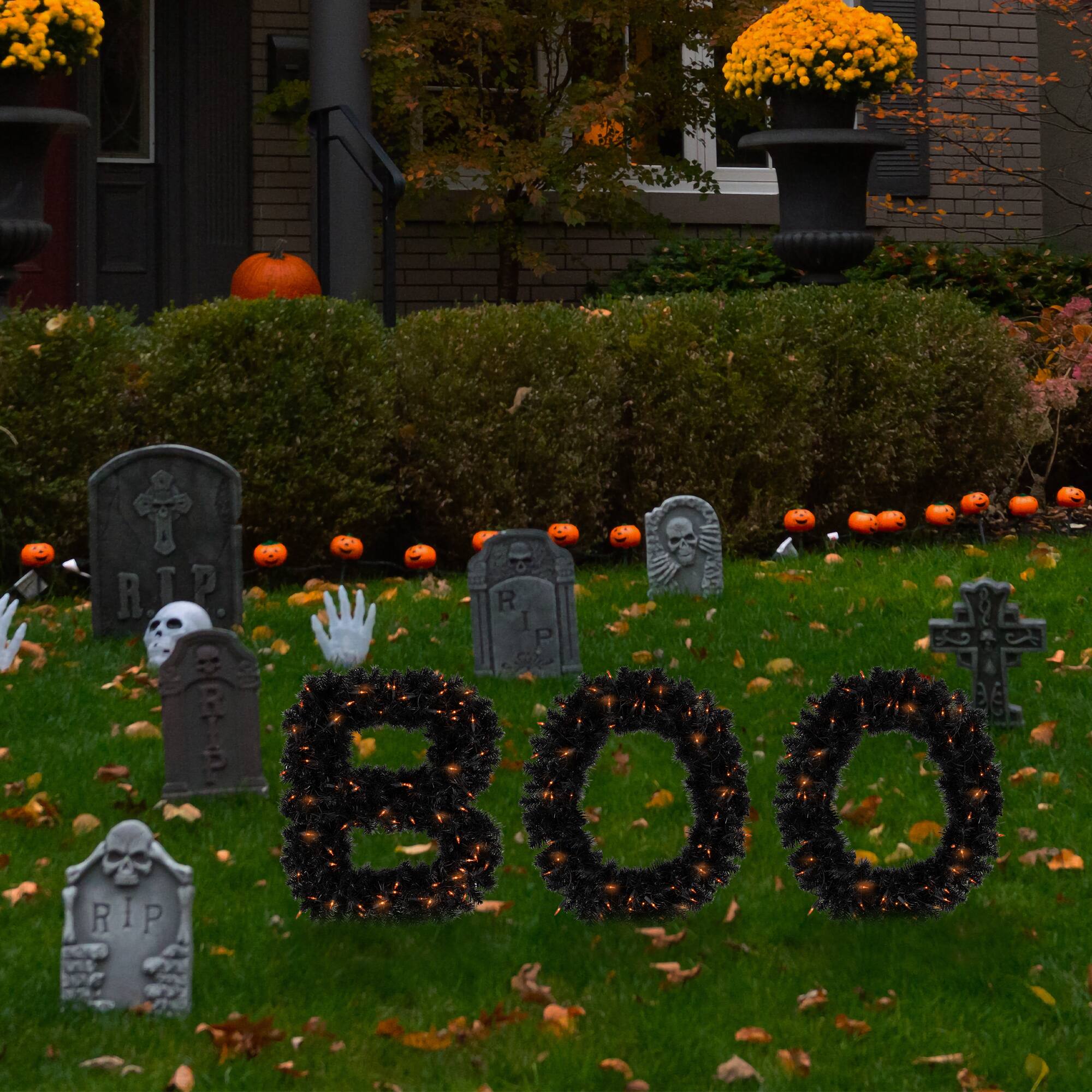 18&#x22; Lit Boo Sentiment Outdoor Halloween Sign
