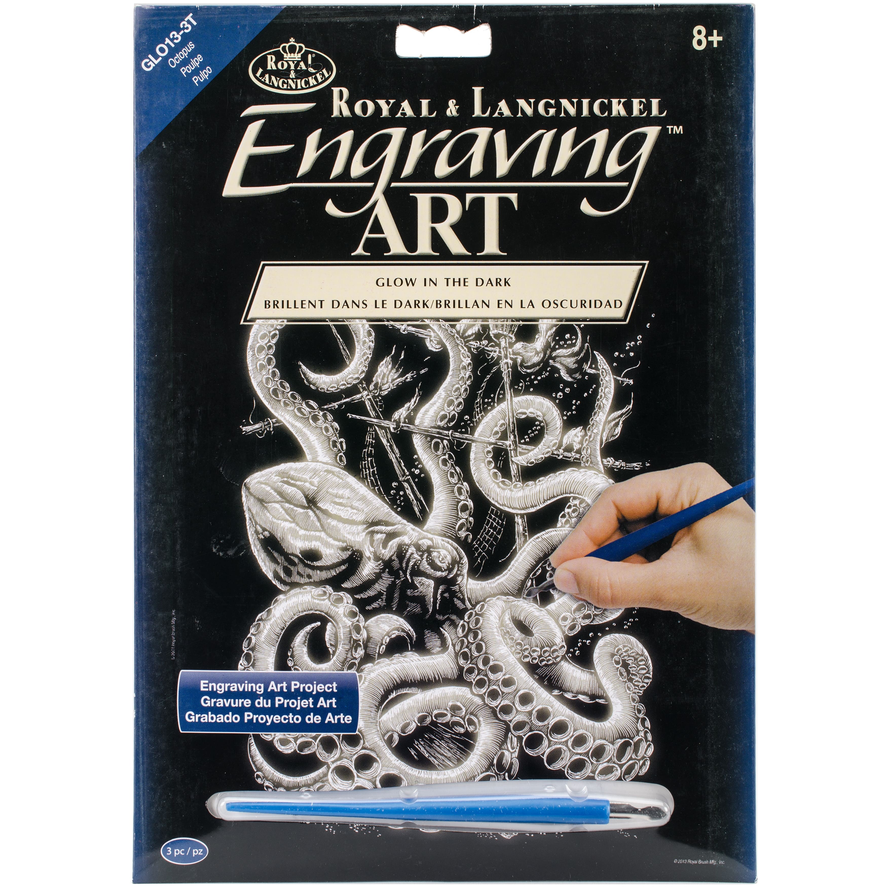 Royal &#x26; Langnickel&#xAE; Engraving Art&#x2122; Octopus Glow In The Dark Foil Kit