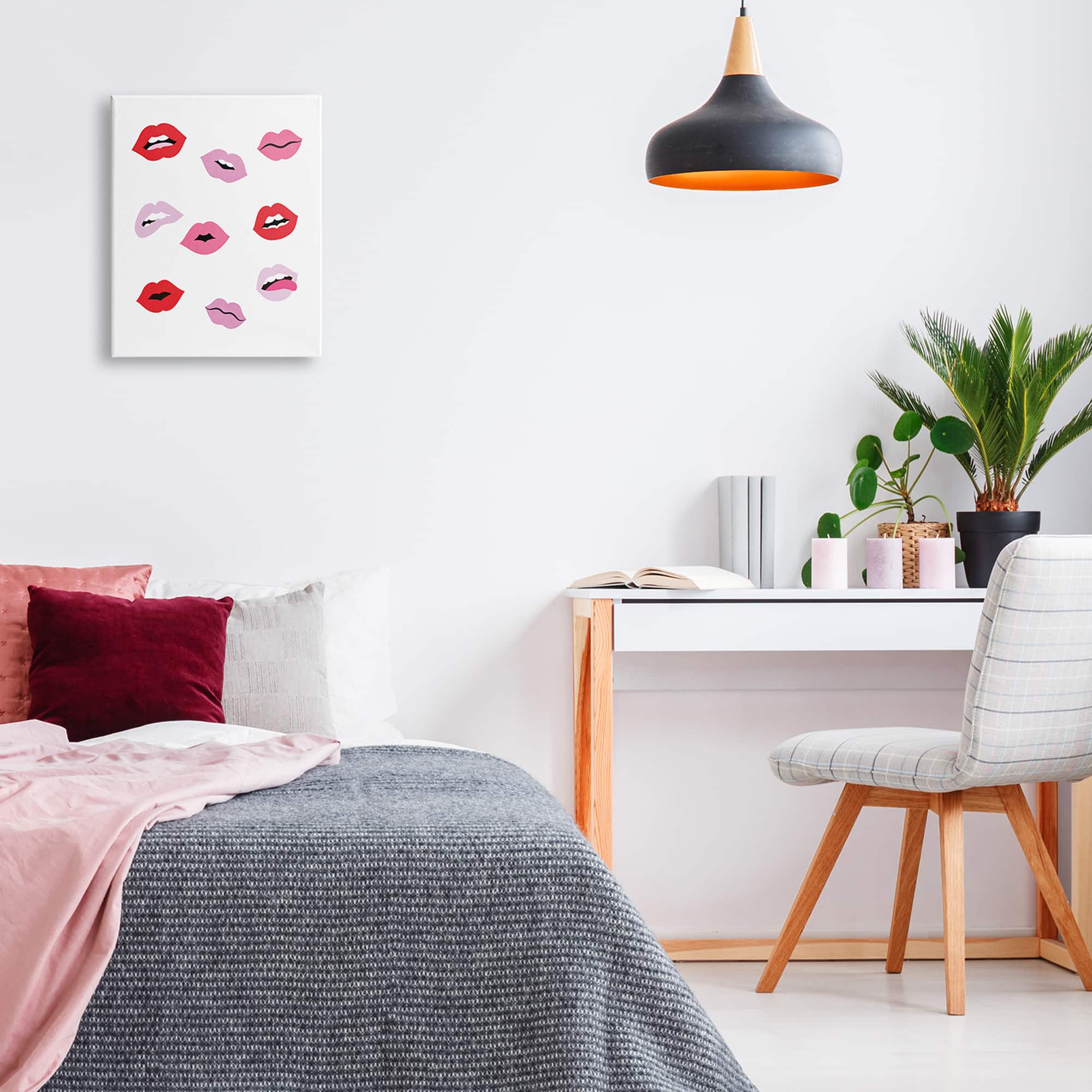 Stupell Industries Expressive Seductive Lips Red Lipstick Shades Canvas Wall Art