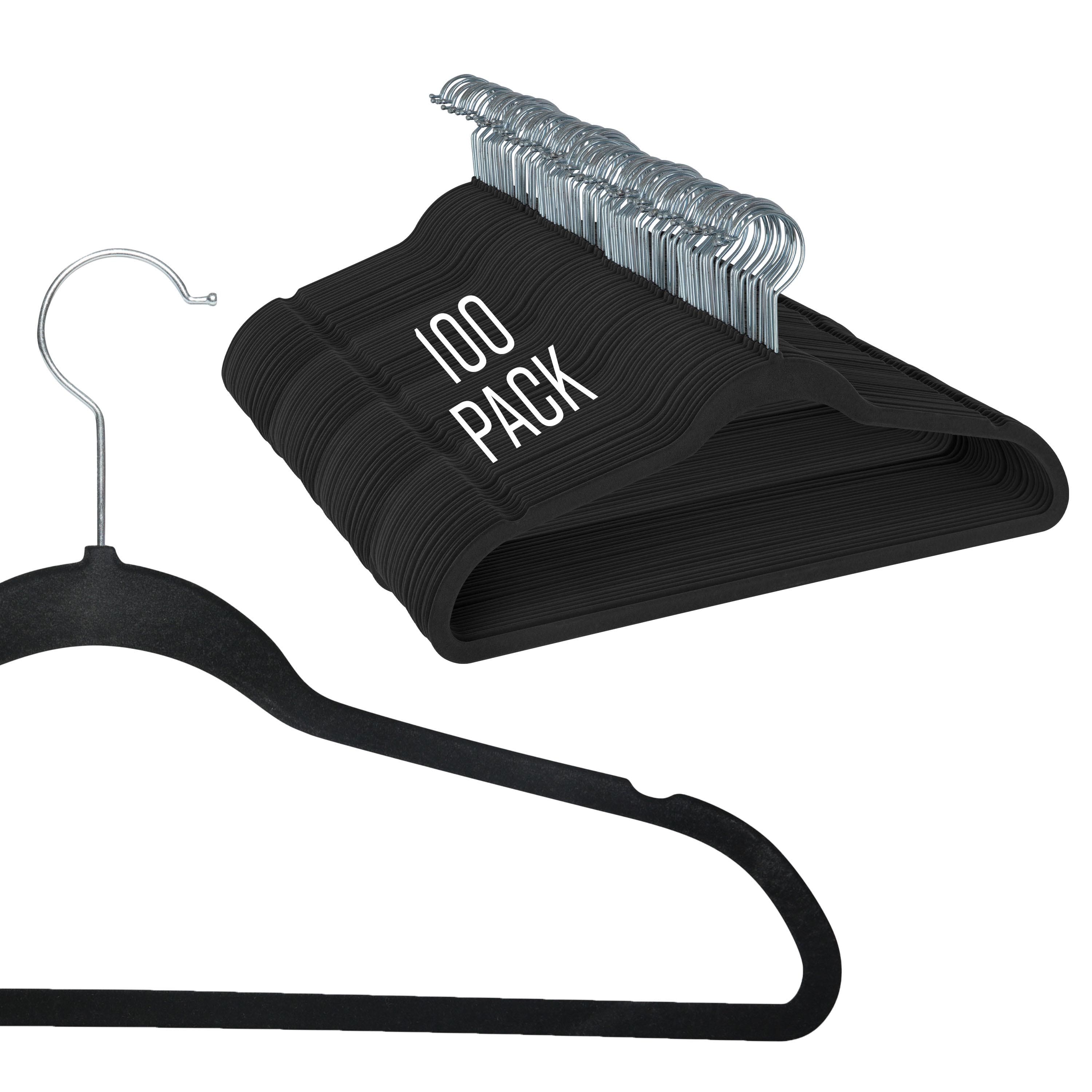 Simplify Black Slim Velvet Suit Hangers, 100ct.