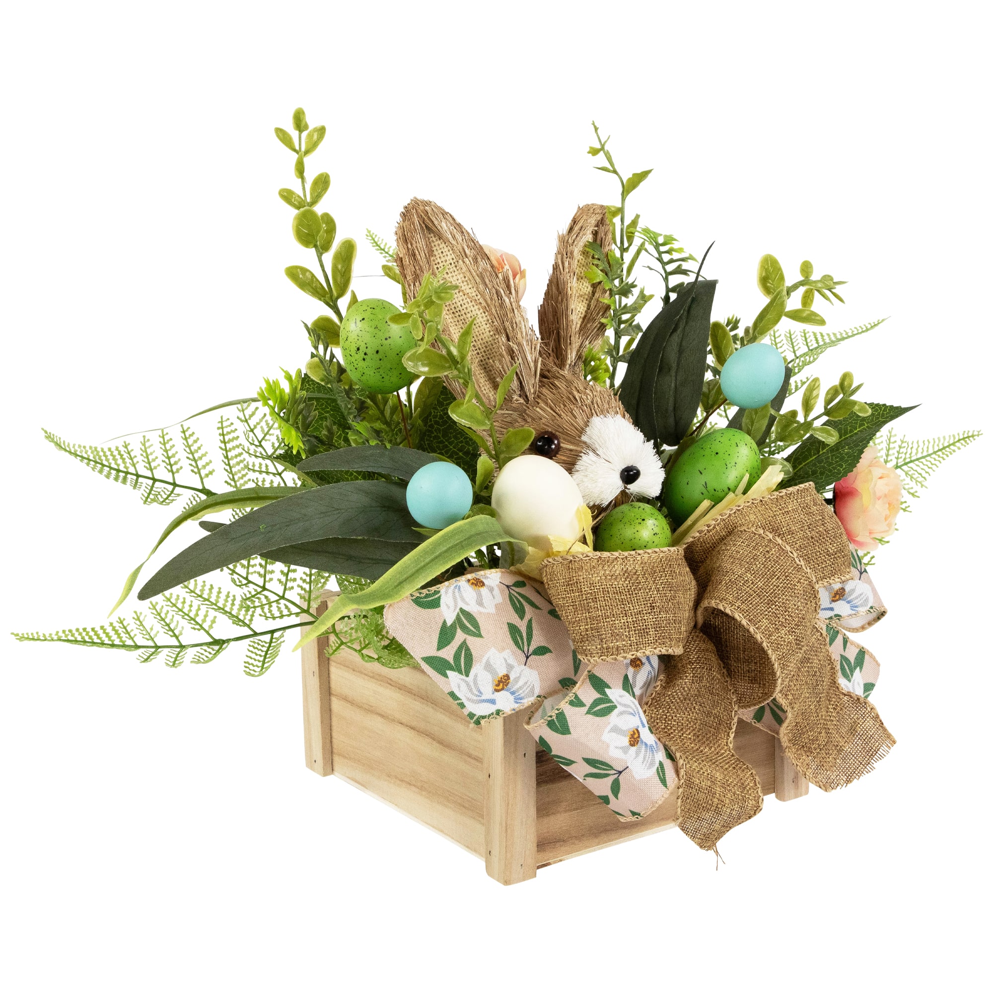 12&#x22; Boxed Floral Arrangement with Bunny Easter Decoration