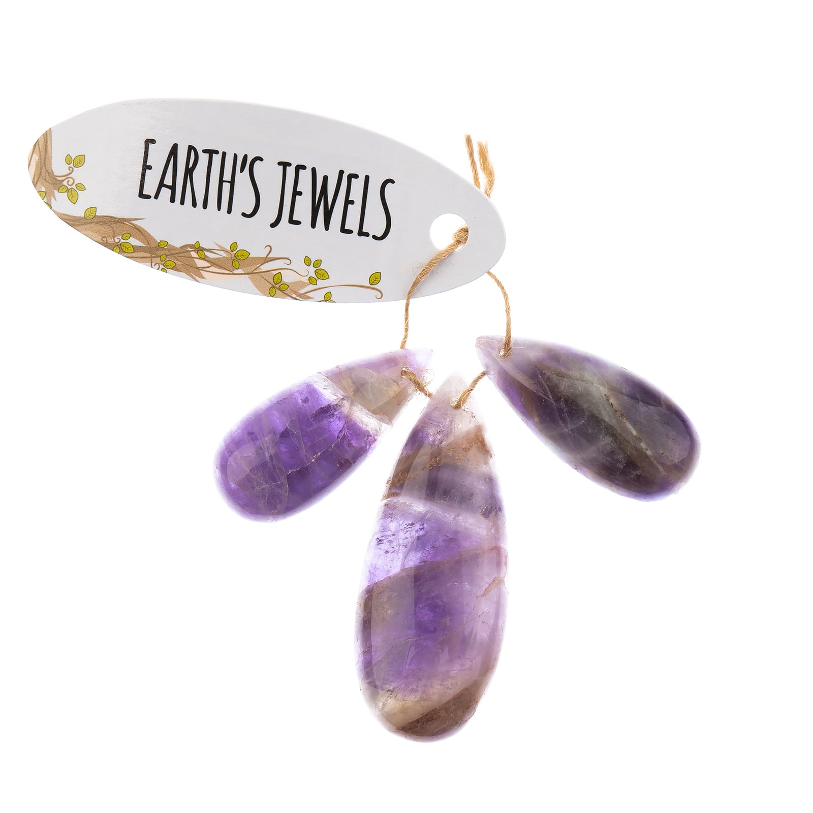 John Bead Earth’s Jewels Natural Stone Teardrop Pendant Slices