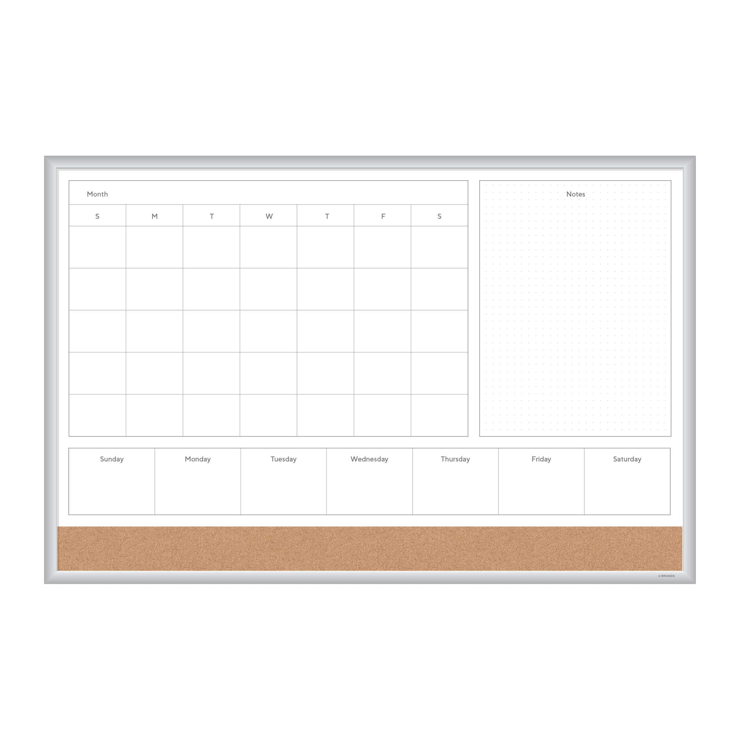 U Brands 36" x 24" 4N1 Magnetic Combo Board