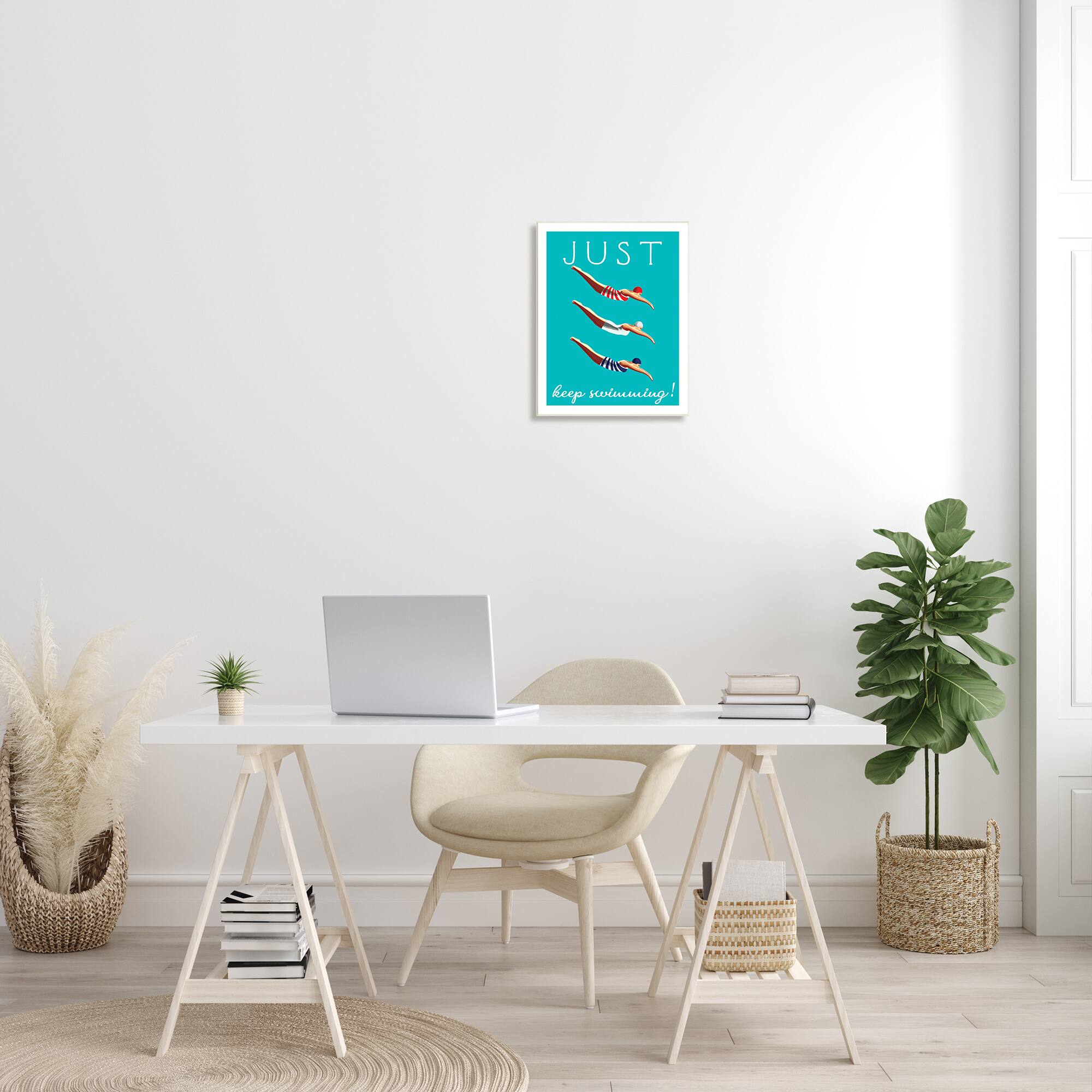 Stupell Industries Just Keep Swimming Wall Art