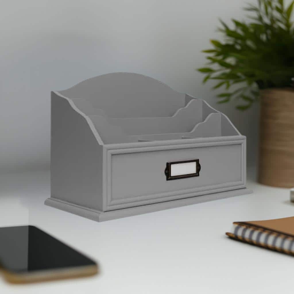 American Art D&#xE9;cor&#x2122; Gray All-in-One Desk Organizer with 6 Compartments
