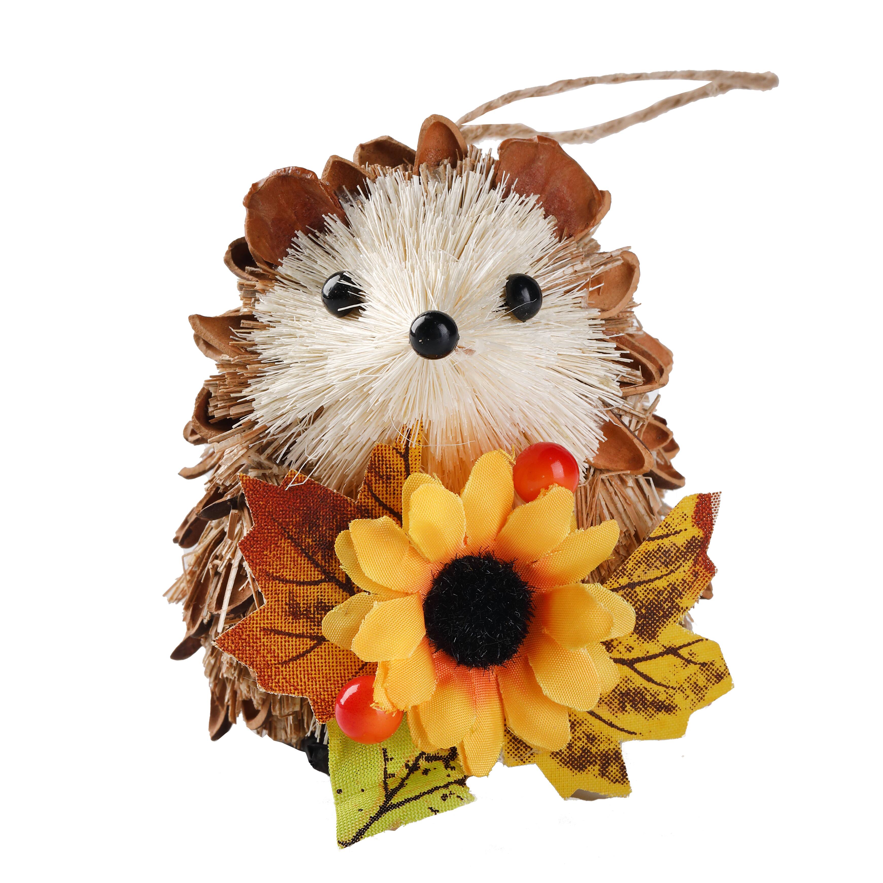 5&#x22; Hedgehog with Sunflower Decorative Natural Ornament by Ashland&#xAE;