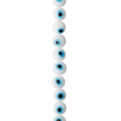White Evil Eye Glass Round Beads by Bead Landing™ image