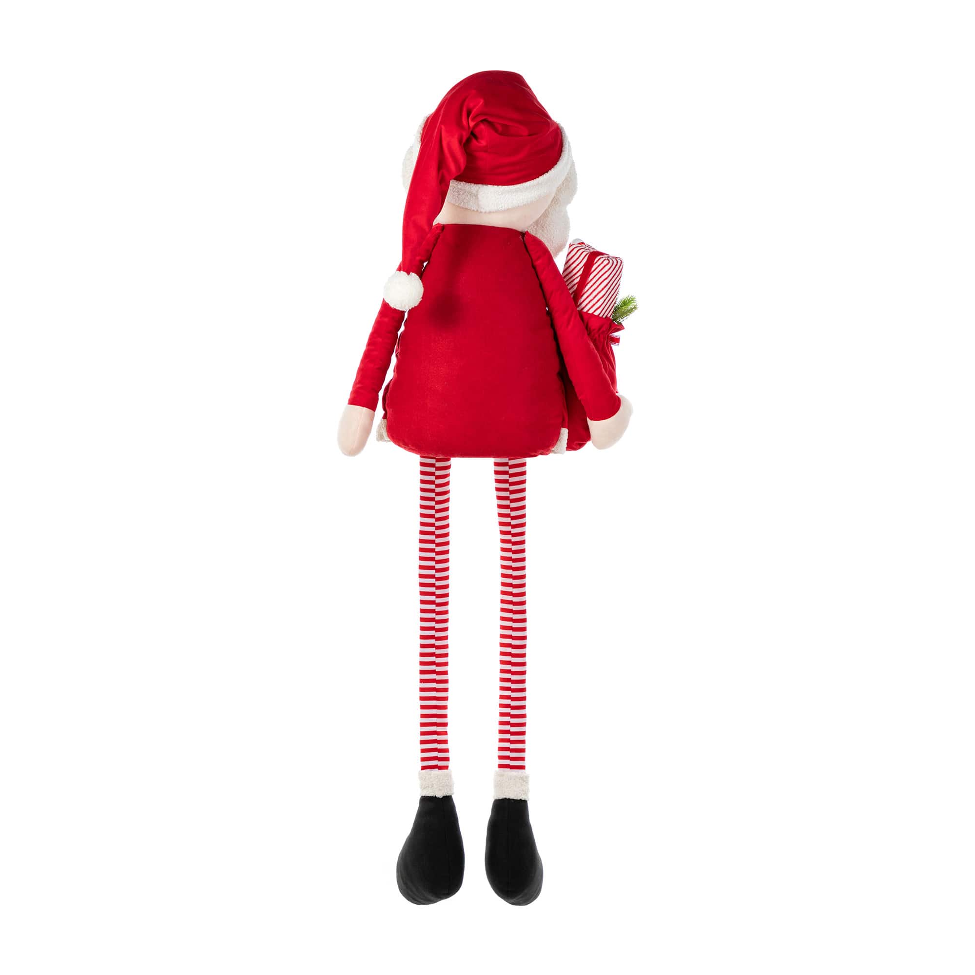 Glitzhome&#xAE; 60&#x22;H Christmas Oversized Fabric Santa With Dangle Legs