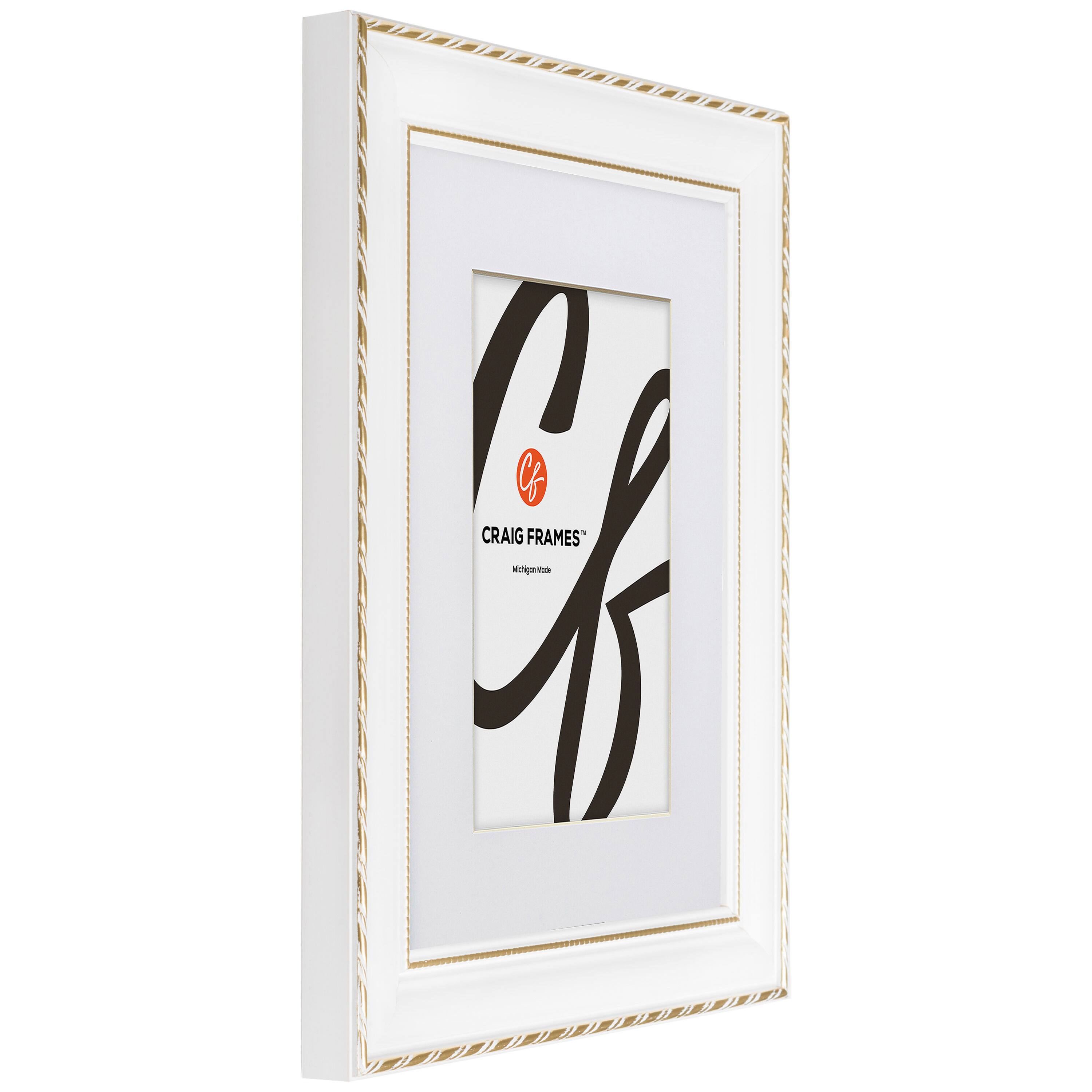 4 Pack Craig Frames Victoria White & Gold Picture Frame with Mat