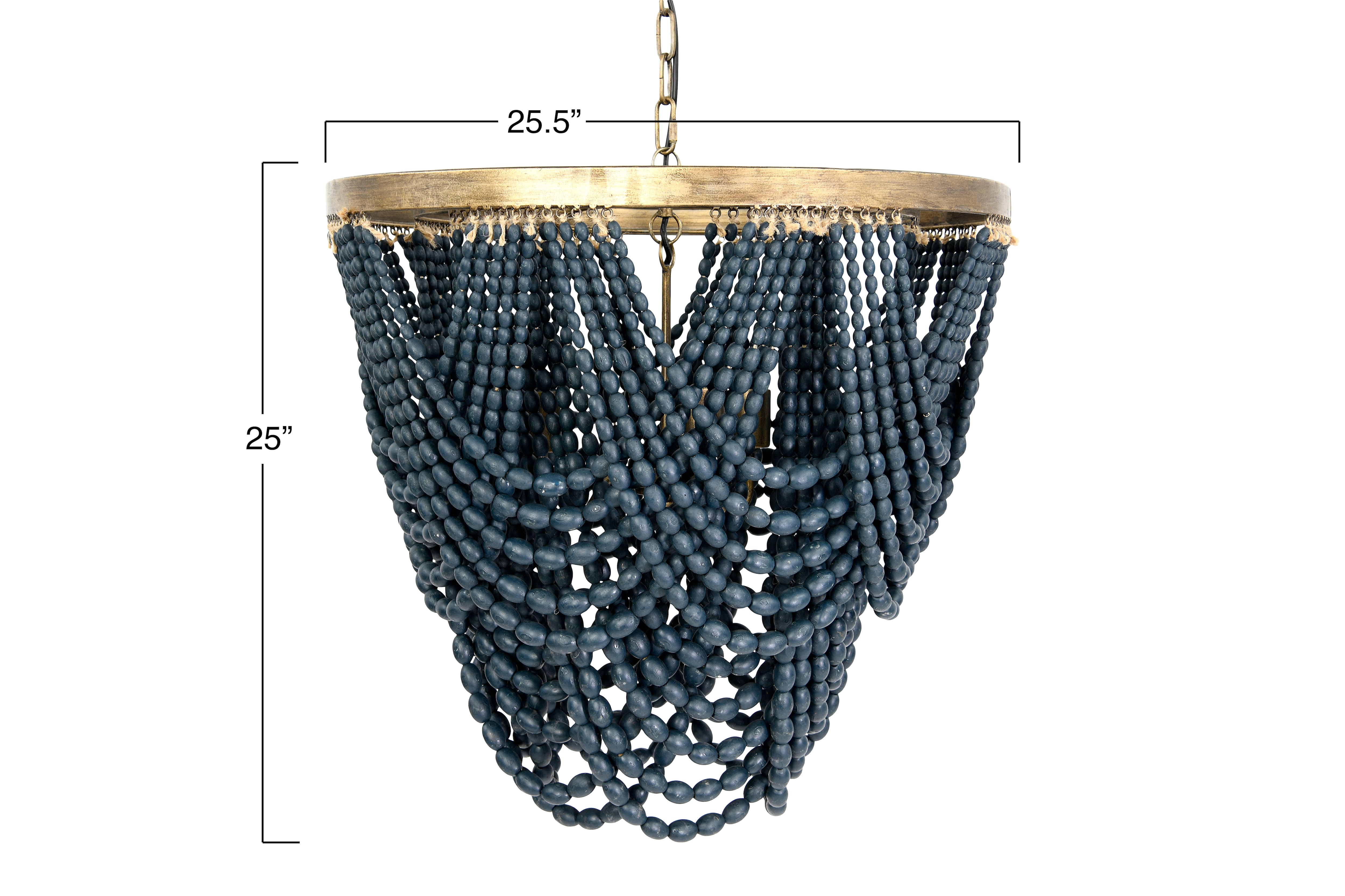 Hello Honey&#xAE; 26&#x22; 2-Tier Draped Wood Bead Chandelier