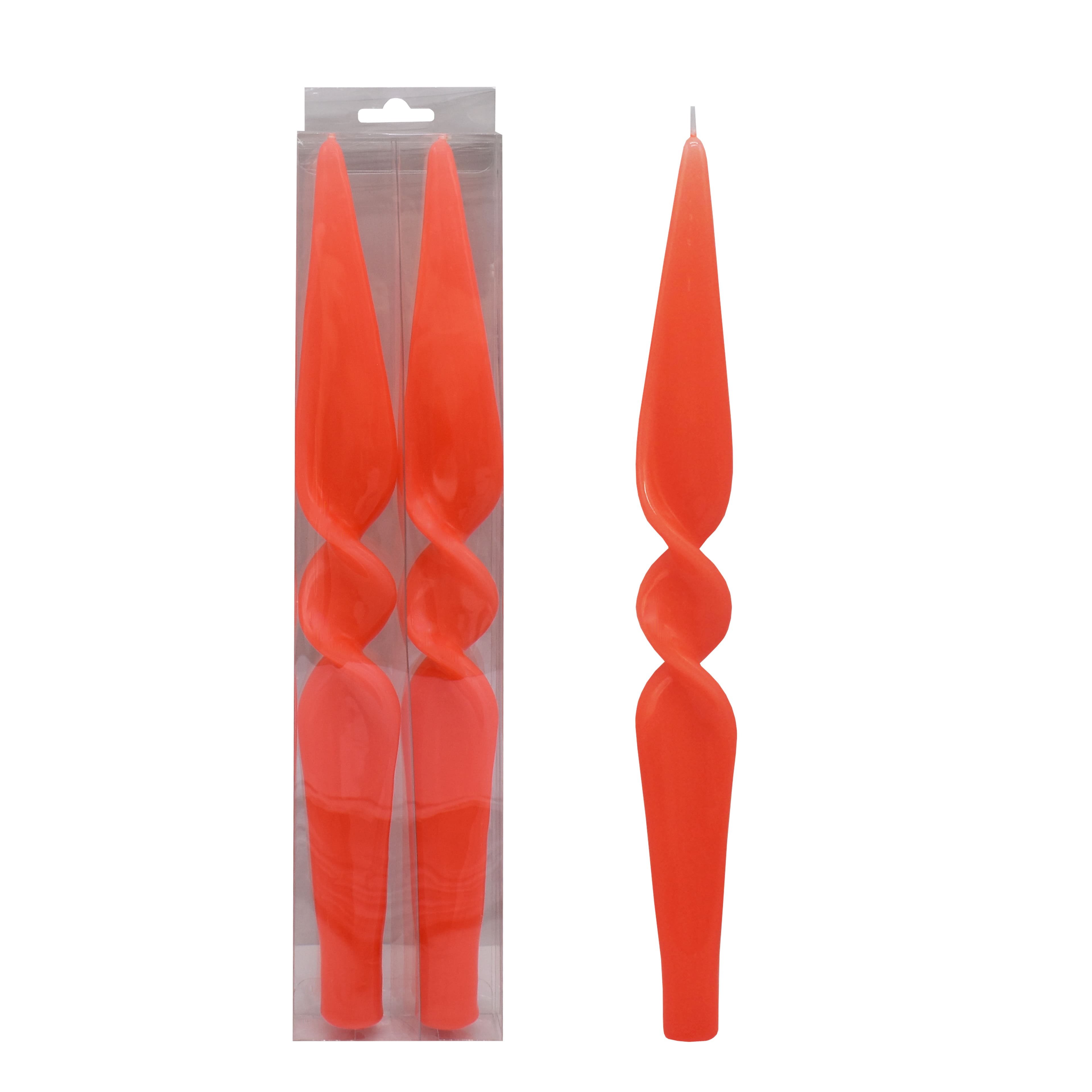 12&#x22; Orange Twist Neon Taper Candles by Ashland&#xAE;, 2ct.