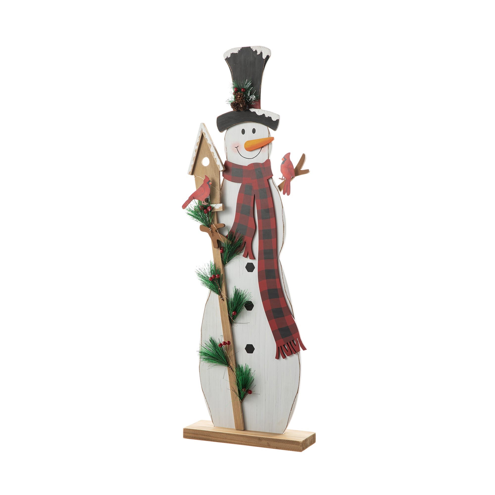 Glitzhome® 36'' Lighted Wooden Snowman Porch Décor | Christmas Door ...