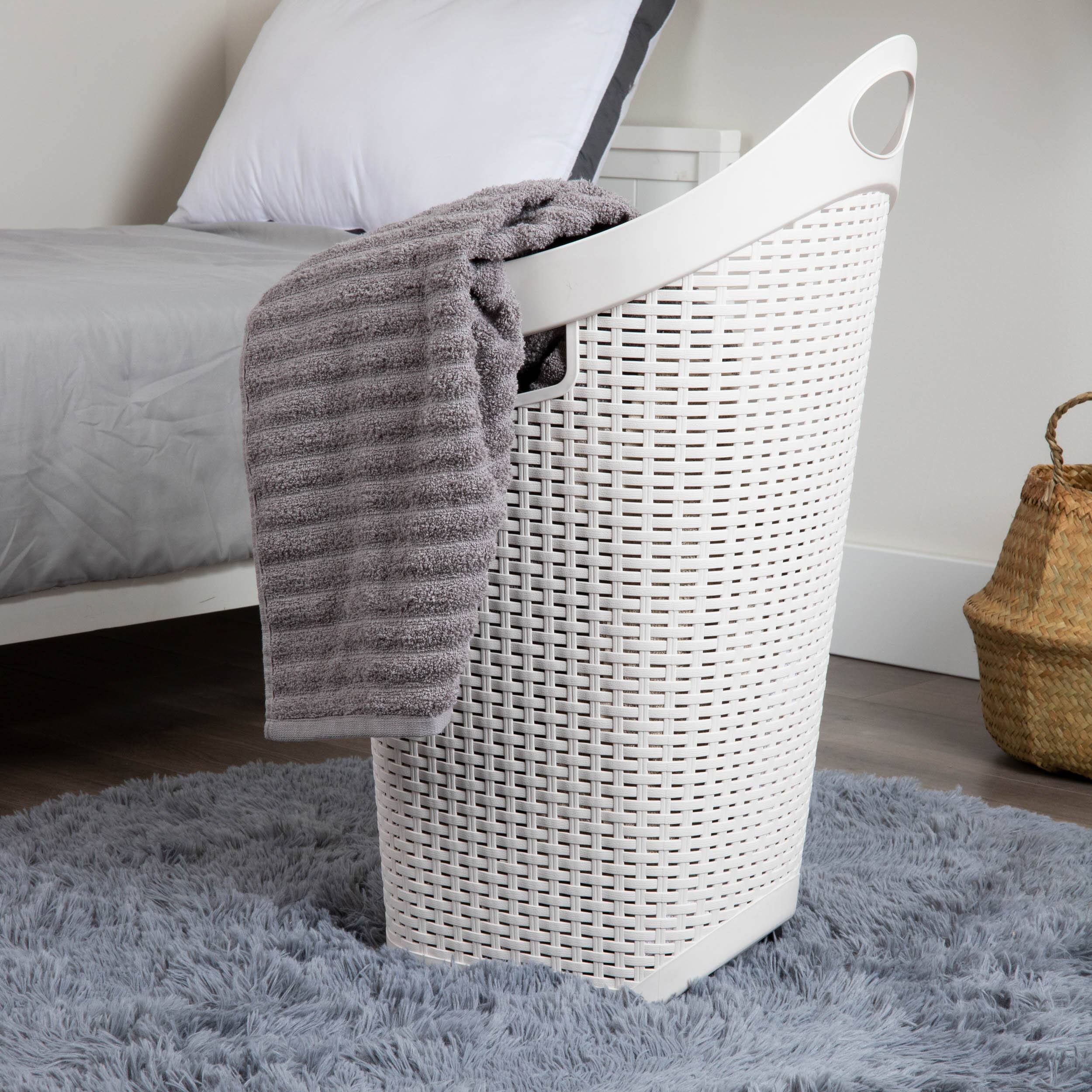 Mind Reader 60L Wheeled Hamper with Cutout Handle