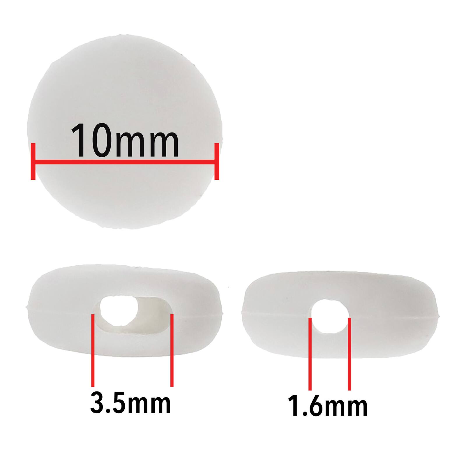 Fablastic™ White Silicone Cord Locks, 10mm