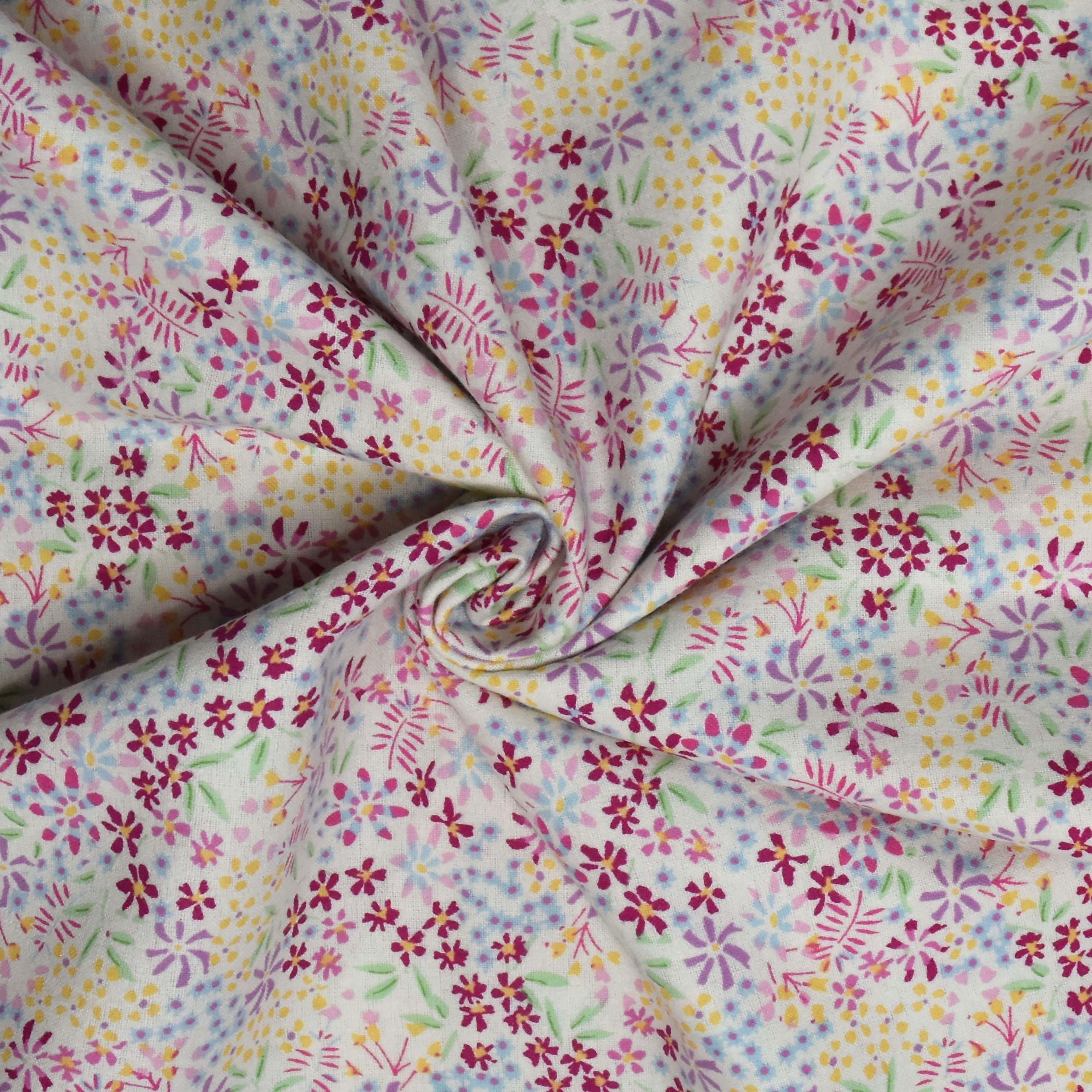 Feldman Pink Ditsy Floral Cotton Flannel