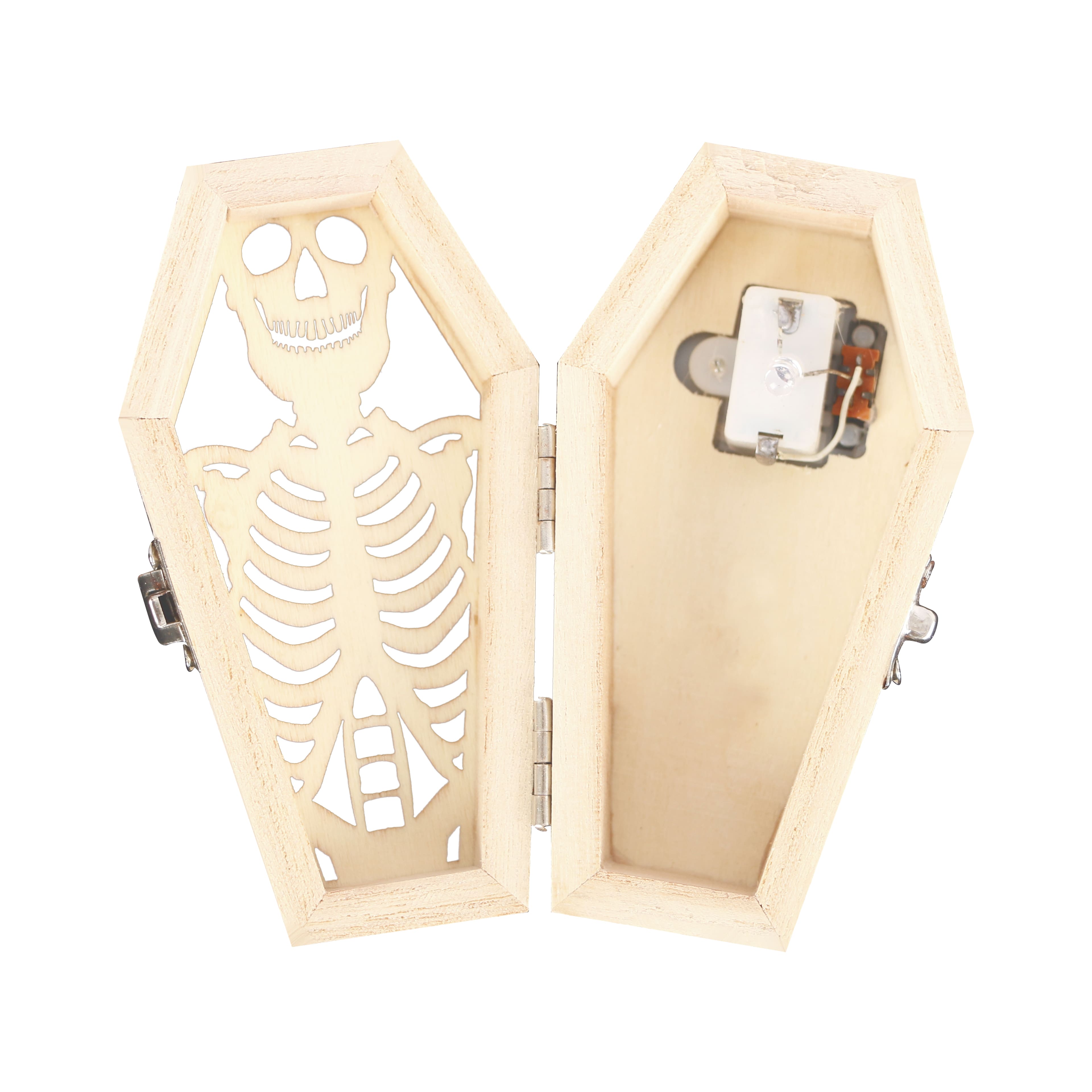 Mini Skeleton Coffin DIY LED Wood D&#xE9;cor by Make Market&#xAE;