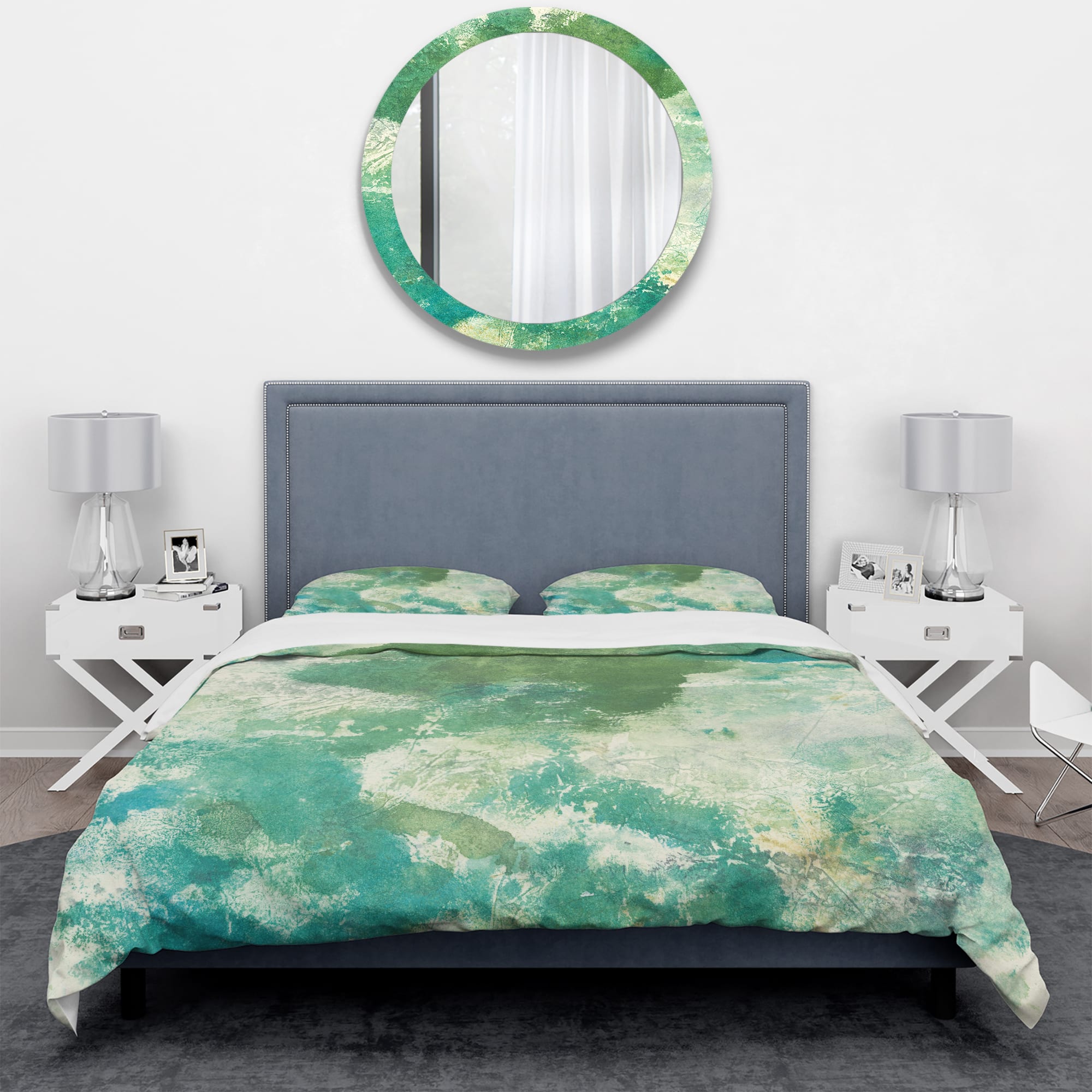 Designart &#x27;Watercolor Rock II&#x27; Geometric Bedding Set - Duvet Cover &#x26; Shams