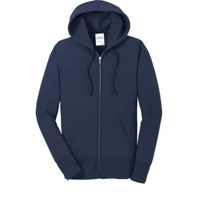Port & Company® Ladies Core Fleece Full-Zip Hooded Sweatshirt in Navy Blue | 2XL | Michaels®
